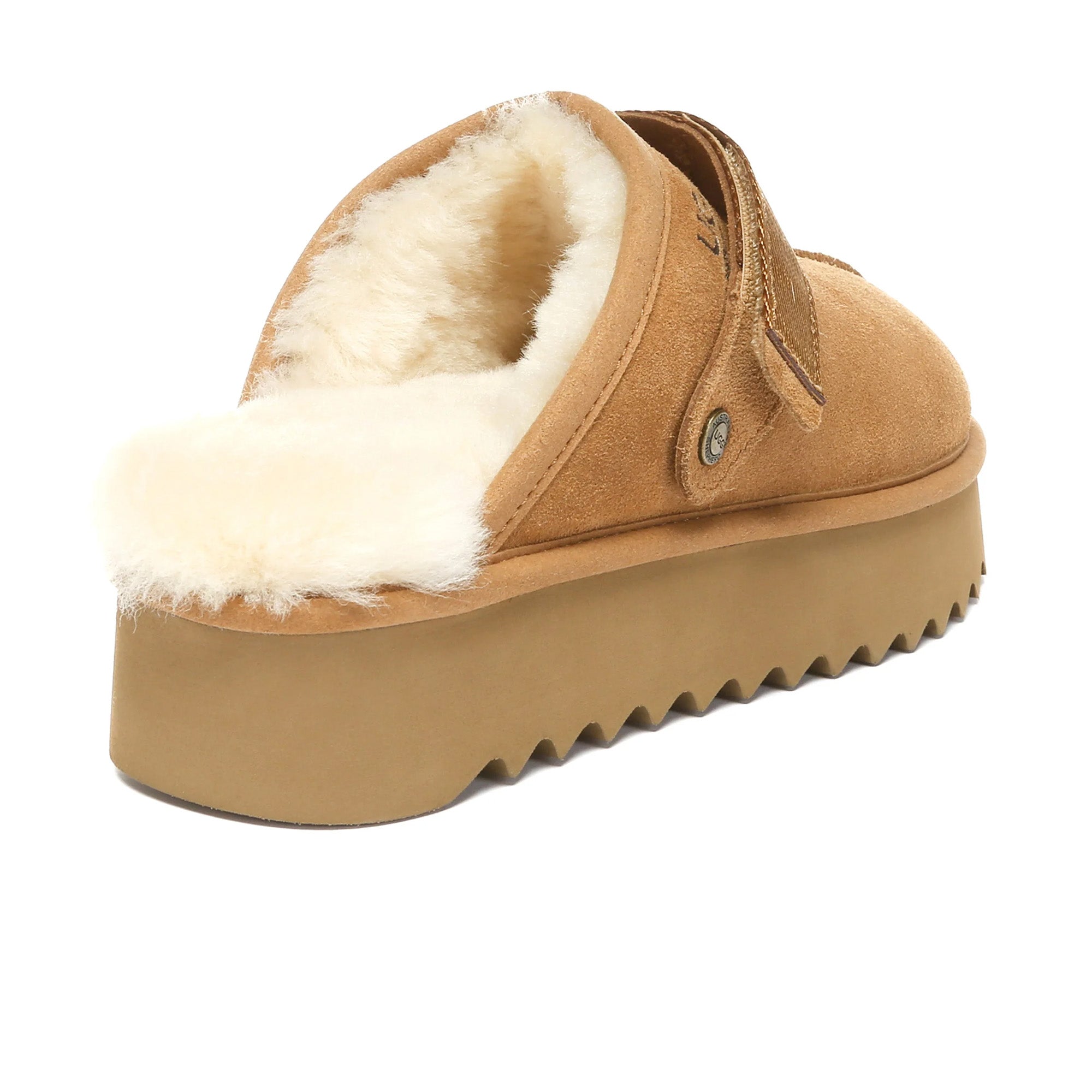 EverUgg Costeen Slingback UGG slippers showing plush fabric and open-back design, perfect for indoor comfort and casual wear.