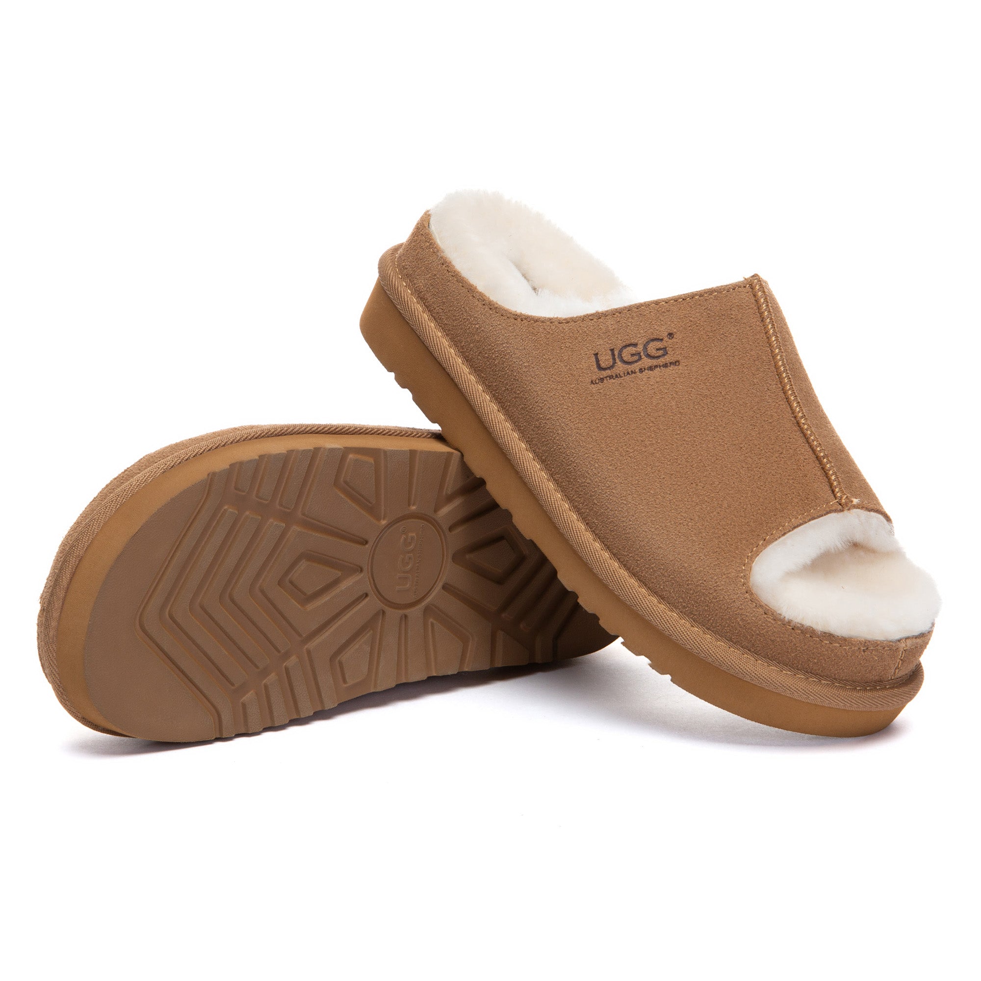 EverUgg Coulson Sheepskin UGG slippers featuring plush sheepskin lining and cozy slip-on design.