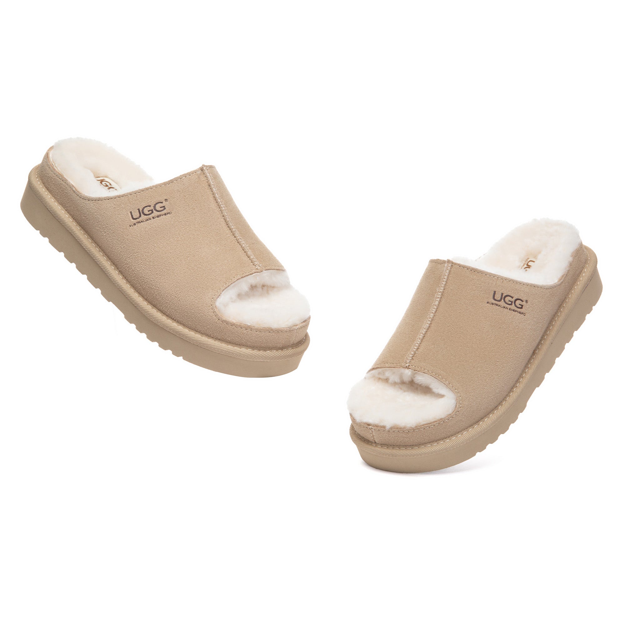 EverUgg Coulson Sheepskin UGG slippers with plush interior and soft suede exterior, perfect for cozy indoor wear