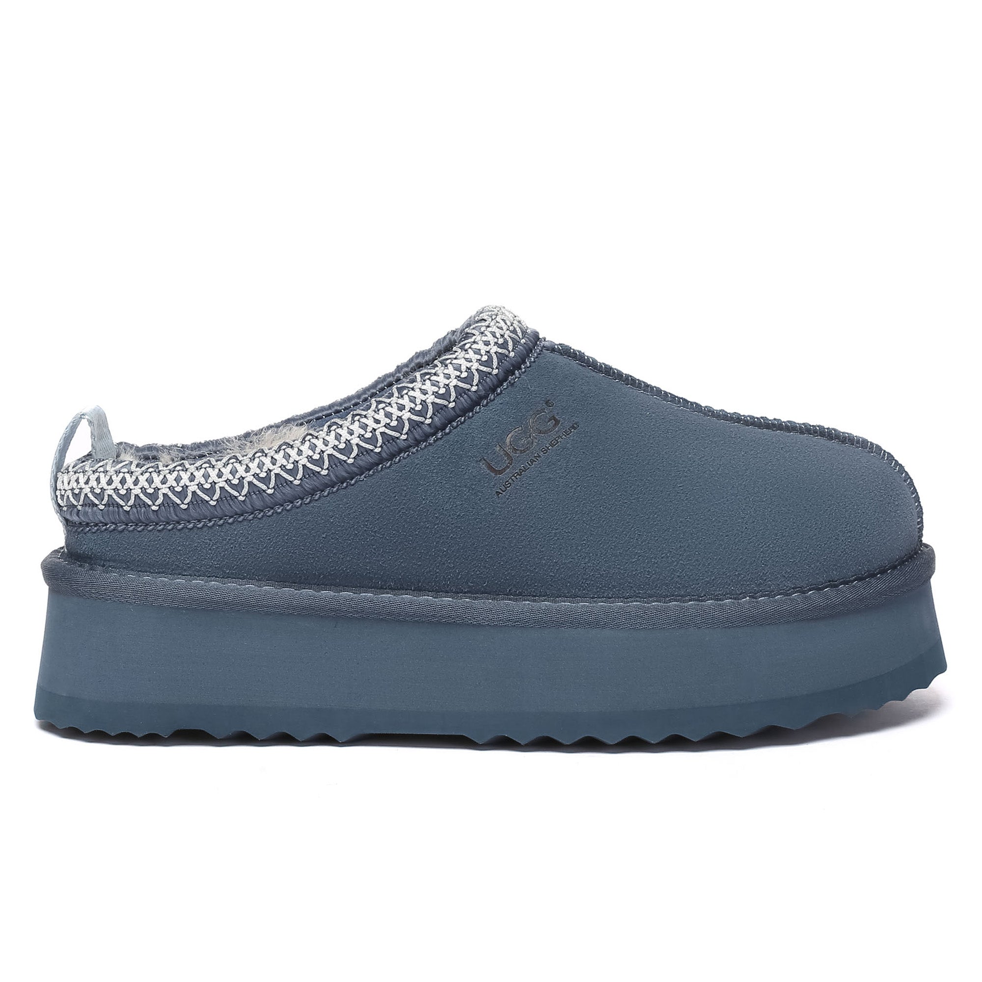 EverUgg Tazman multicolor UGG platform slippers for women, featuring vibrant design and plush interior for comfortable wear.