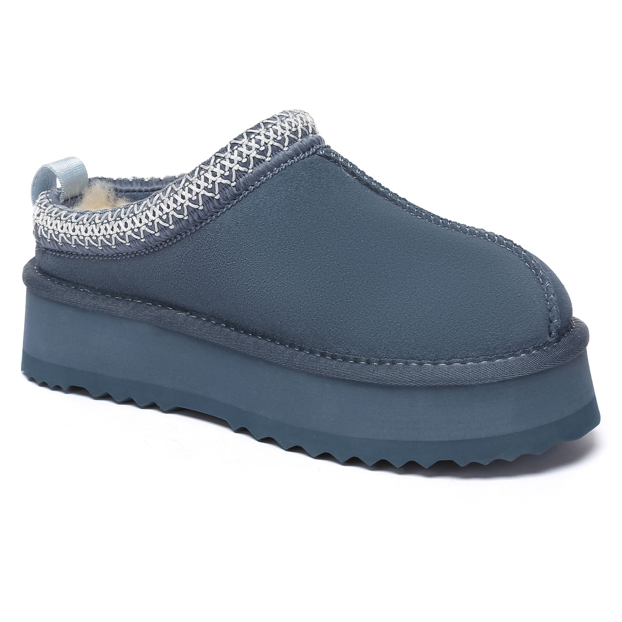 EverUgg Tazman multicolor UGG platform slippers for women, featuring vibrant patterns and comfortable slip-on design.