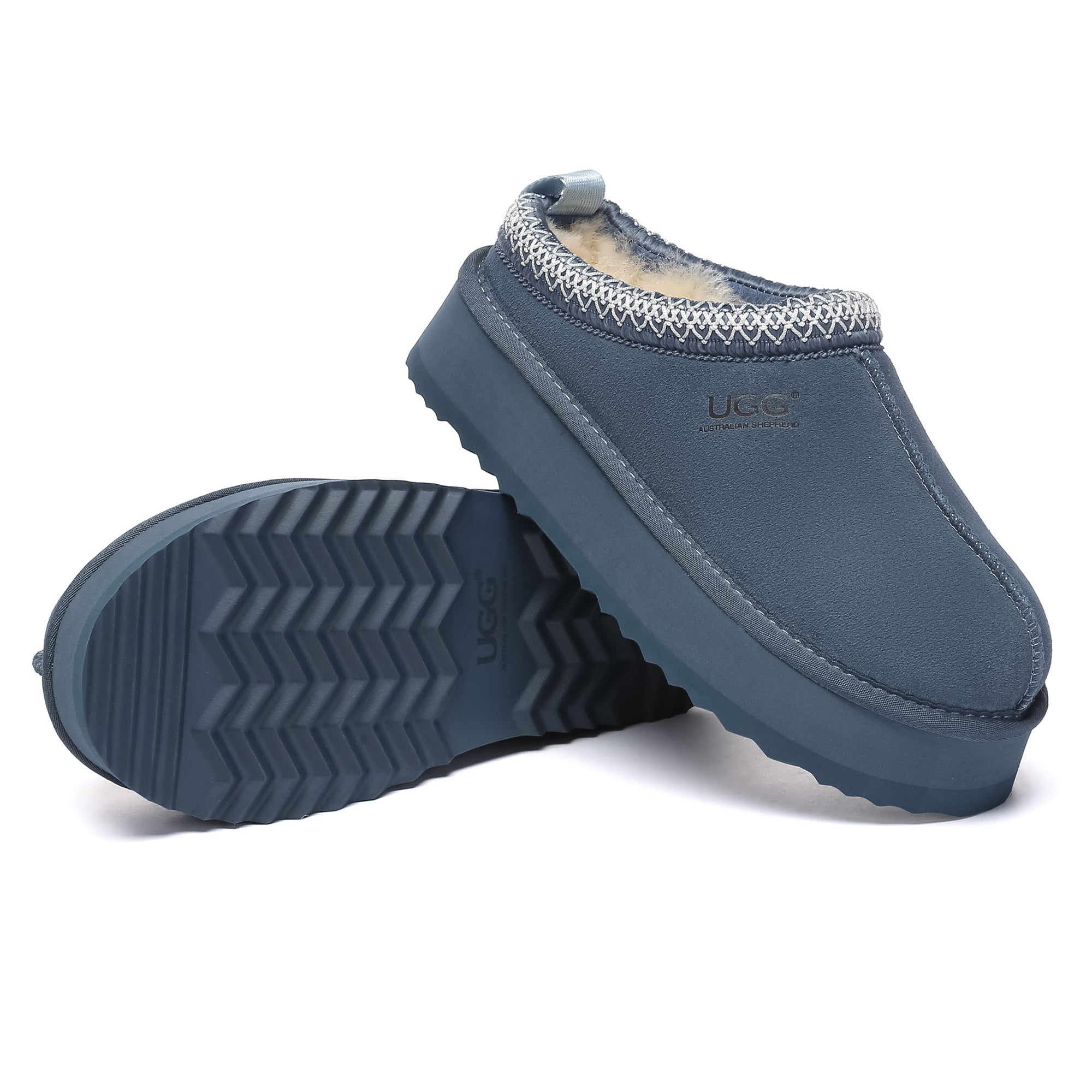 EverUgg Tazman multicolor UGG platform slippers for women, featuring a cozy slip-on design with vibrant, multicolor upper.