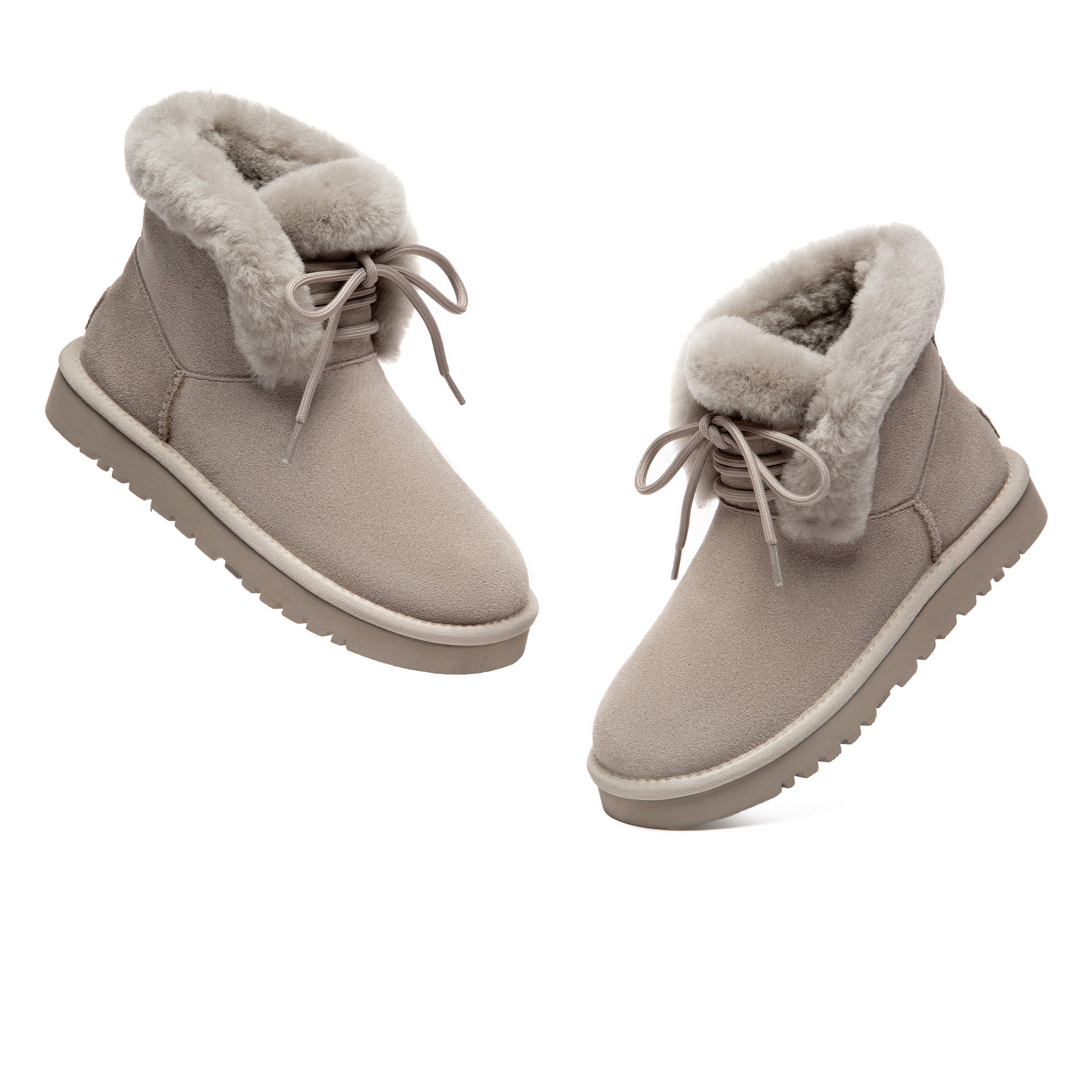 EverUgg Deva Casual lace-up UGG boots with suede finish and rugged sole, perfect for everyday wear.