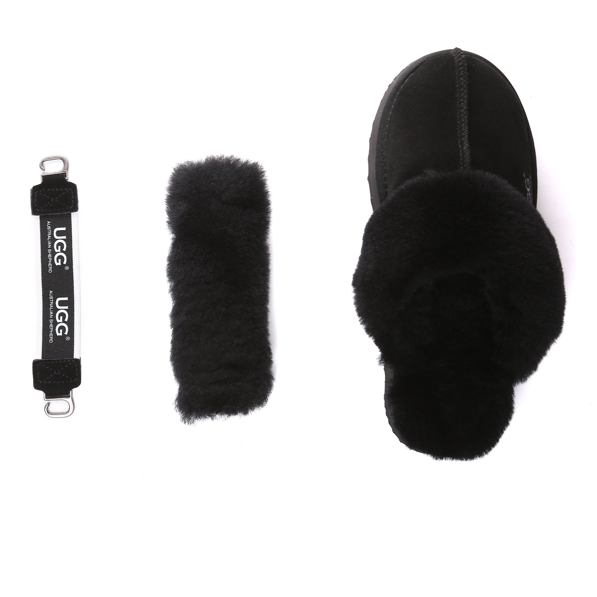 EverUgg Dua Straps UGG platform slippers for women, showcasing comfortable slip-on shoes with dual strap design.