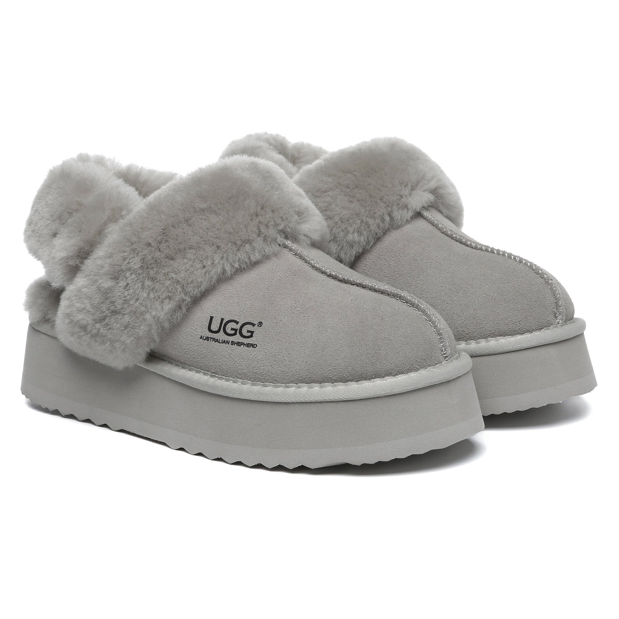 EverUgg Dua Straps UGG platform slippers for women with cushioned soles and stylish strap design.