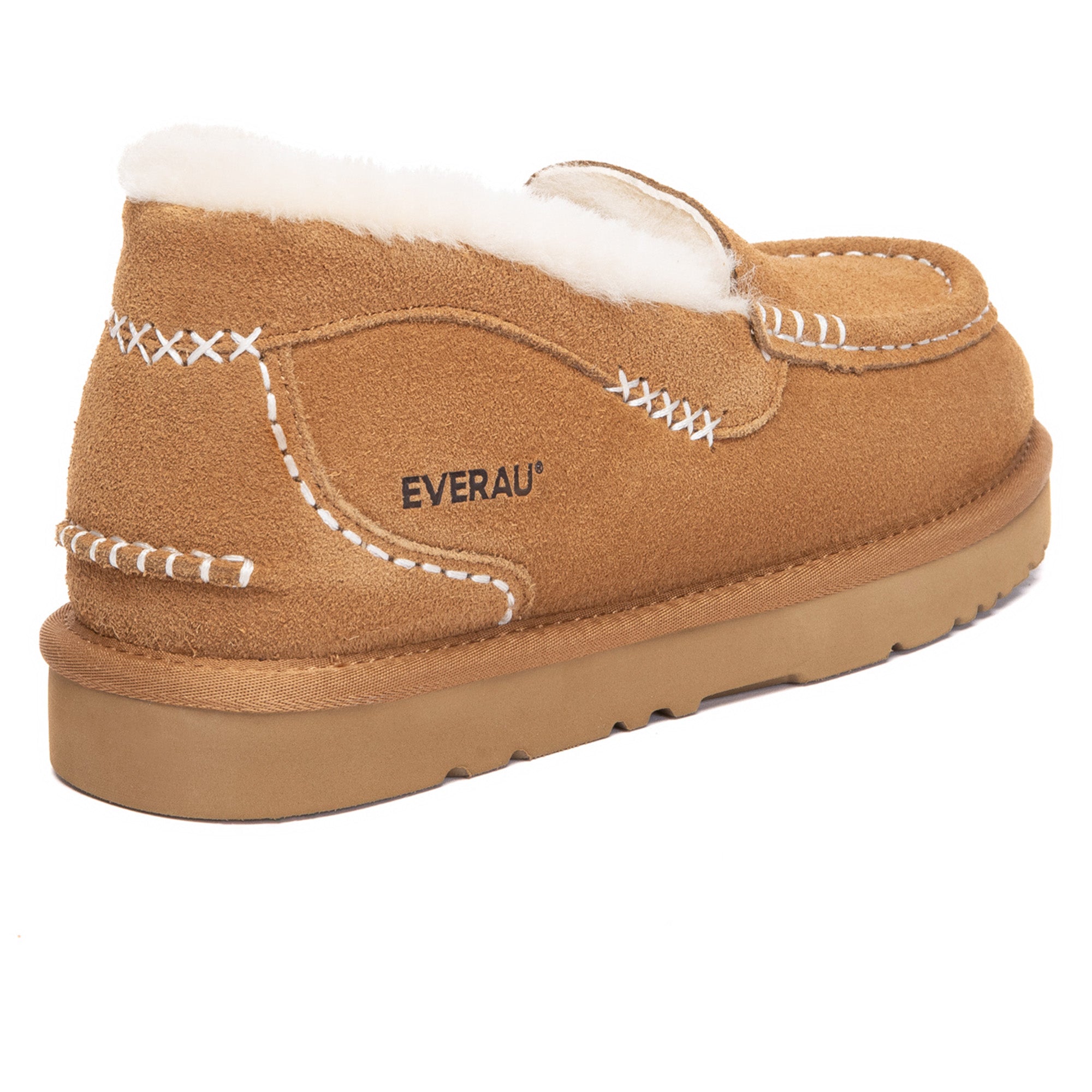 EverUgg Classic Loafer UGG slippers with soft leather upper and cozy interior, perfect for comfortable indoor wear.