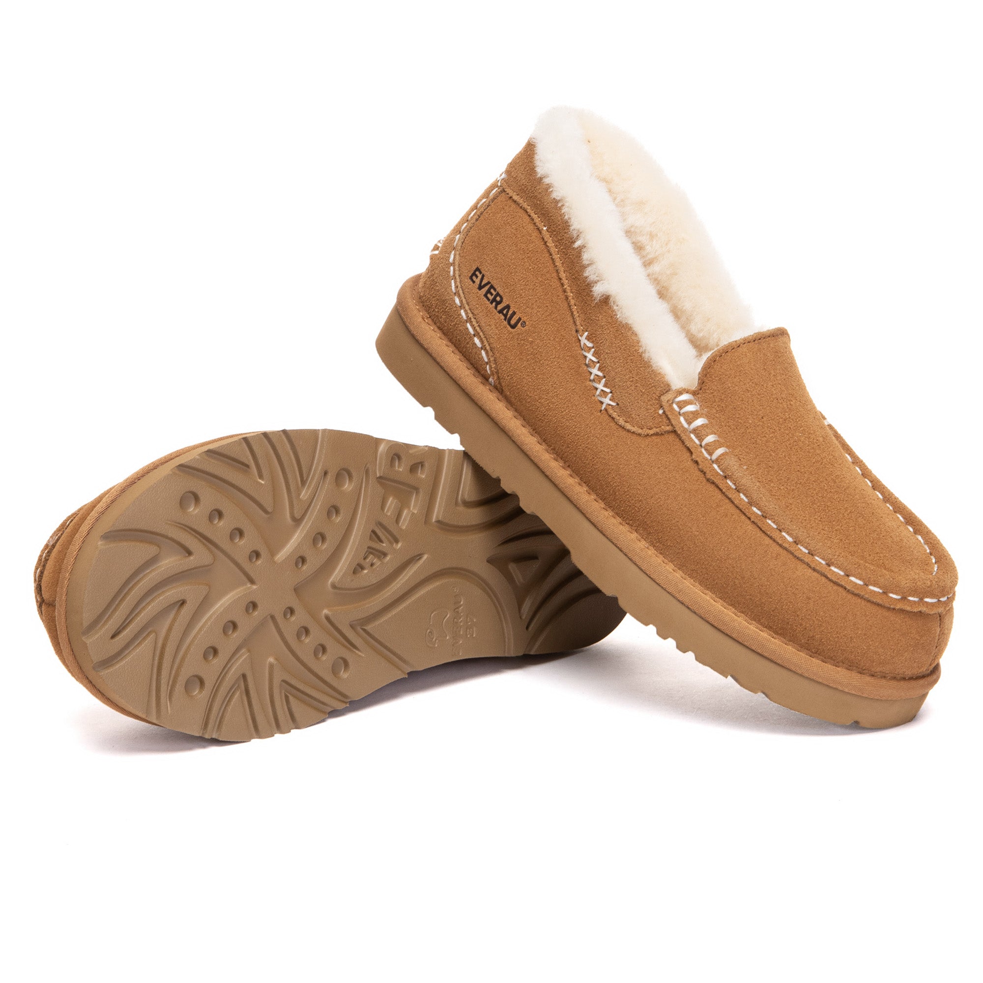 EverUgg Classic UGG slippers featuring soft suede loafers with plush lining and casual slip-on style.