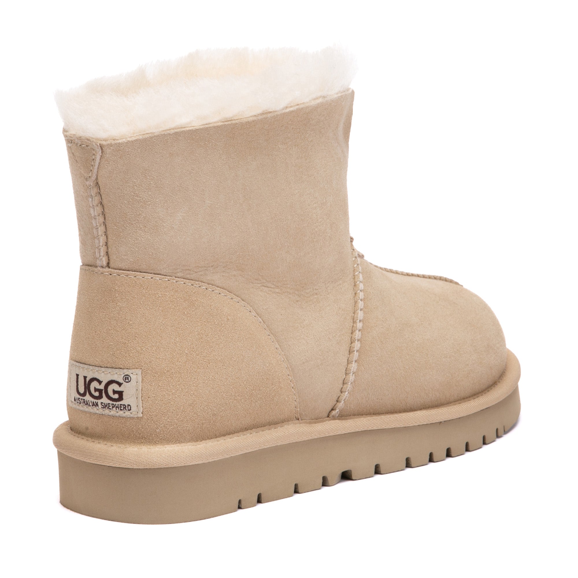 EverUgg foldable classic ankle UGG slippers with soft material and slip-on design, shown in a relaxed, foldable position.
