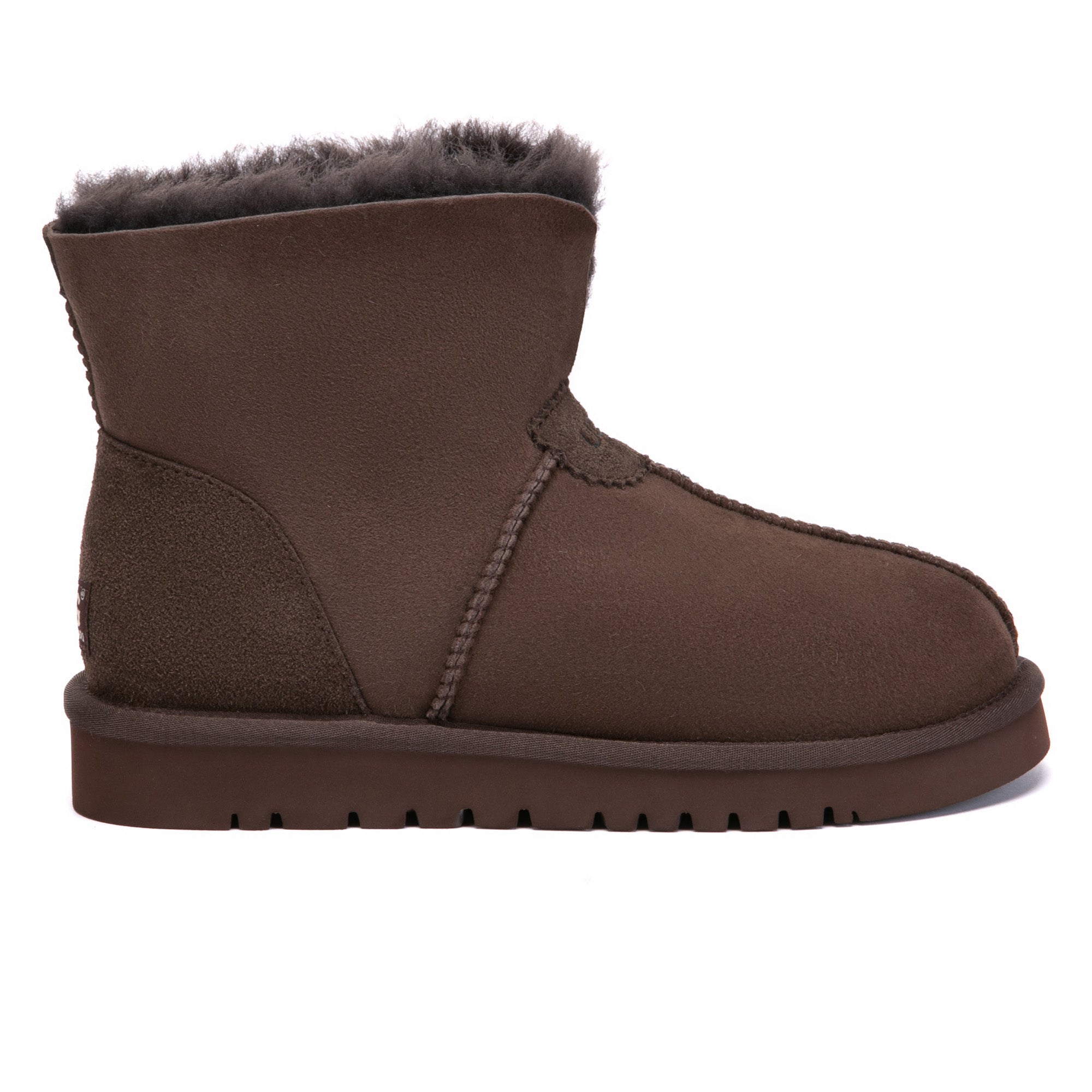 EverUgg foldable classic ankle UGG slippers with soft suede exterior and plush lining, displayed with the slippers partially folded.