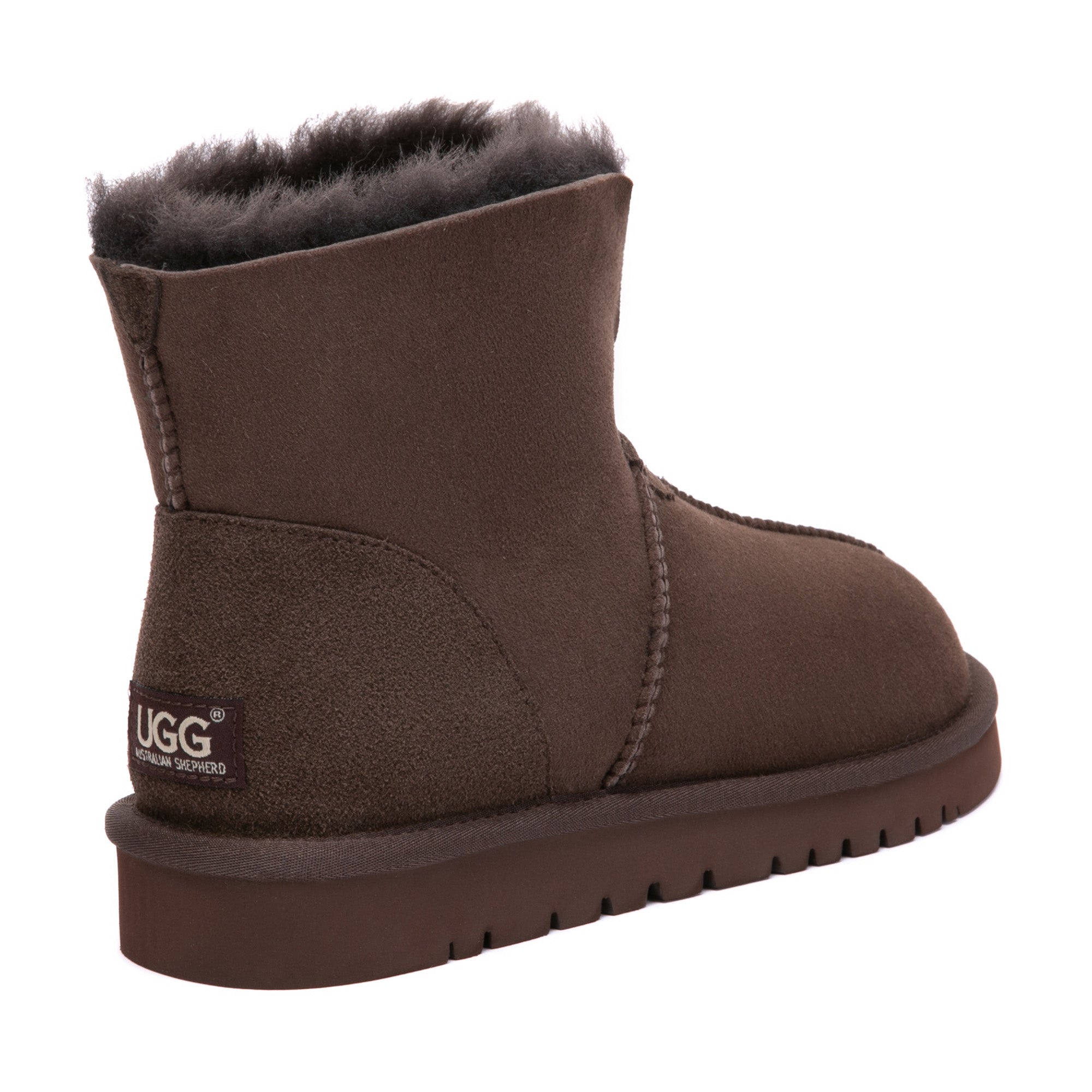 EverUgg foldable classic ankle UGG slippers with soft suede material and cozy interior, shown in a folded and open position.