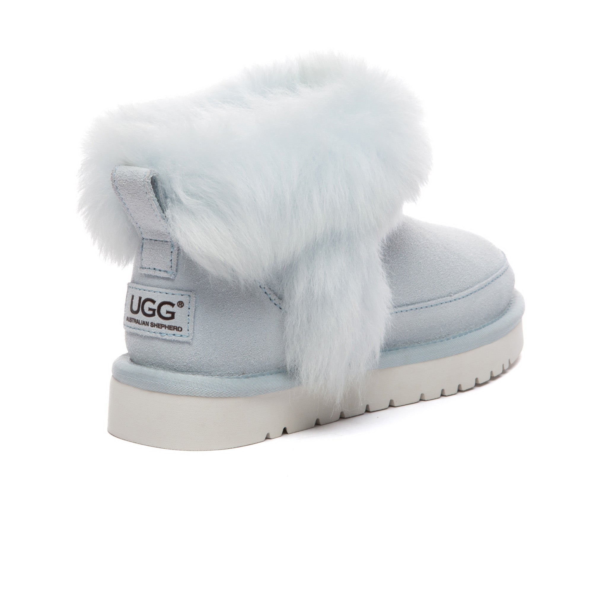 EverUgg Frovi Ultra Mini UGG Boots showing plush sheepskin lining and tan leather exterior.