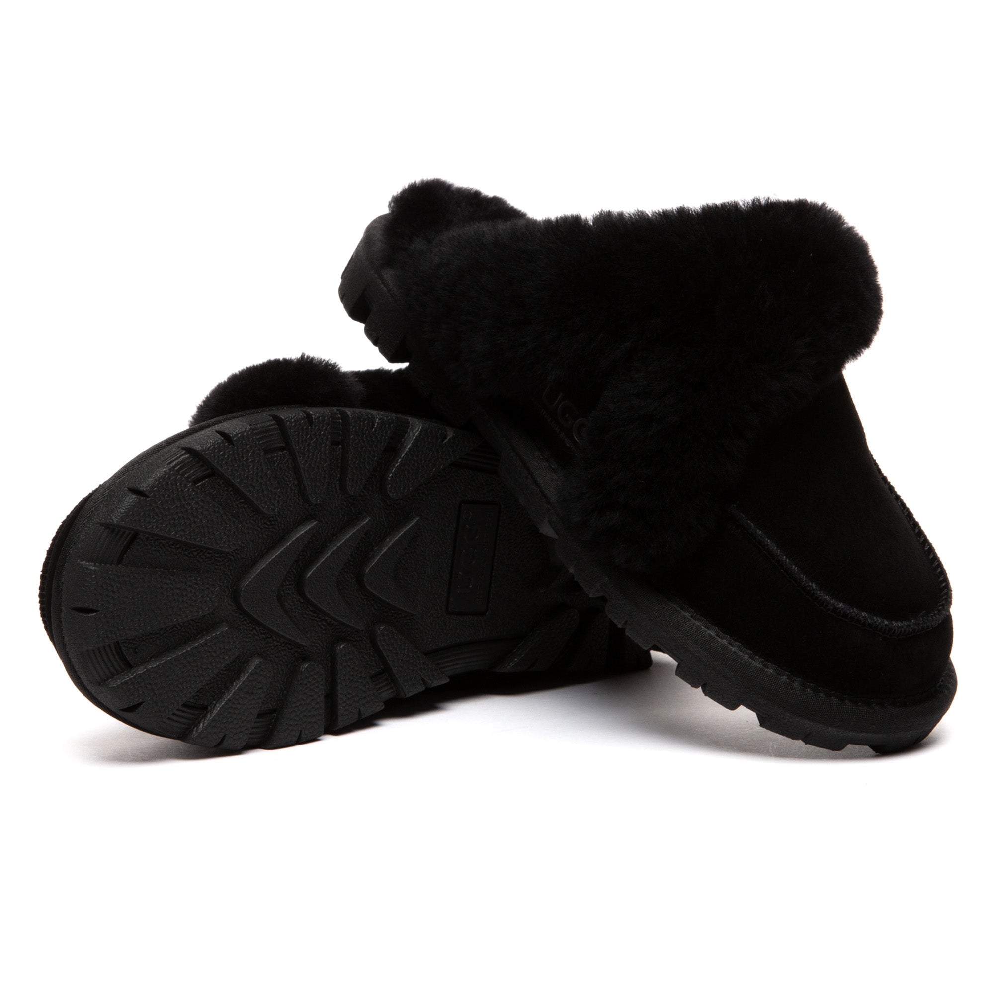 EverUgg Furry Collar Dorian UGG slippers featuring plush collar and cozy design, perfect for comfortable indoor wear.