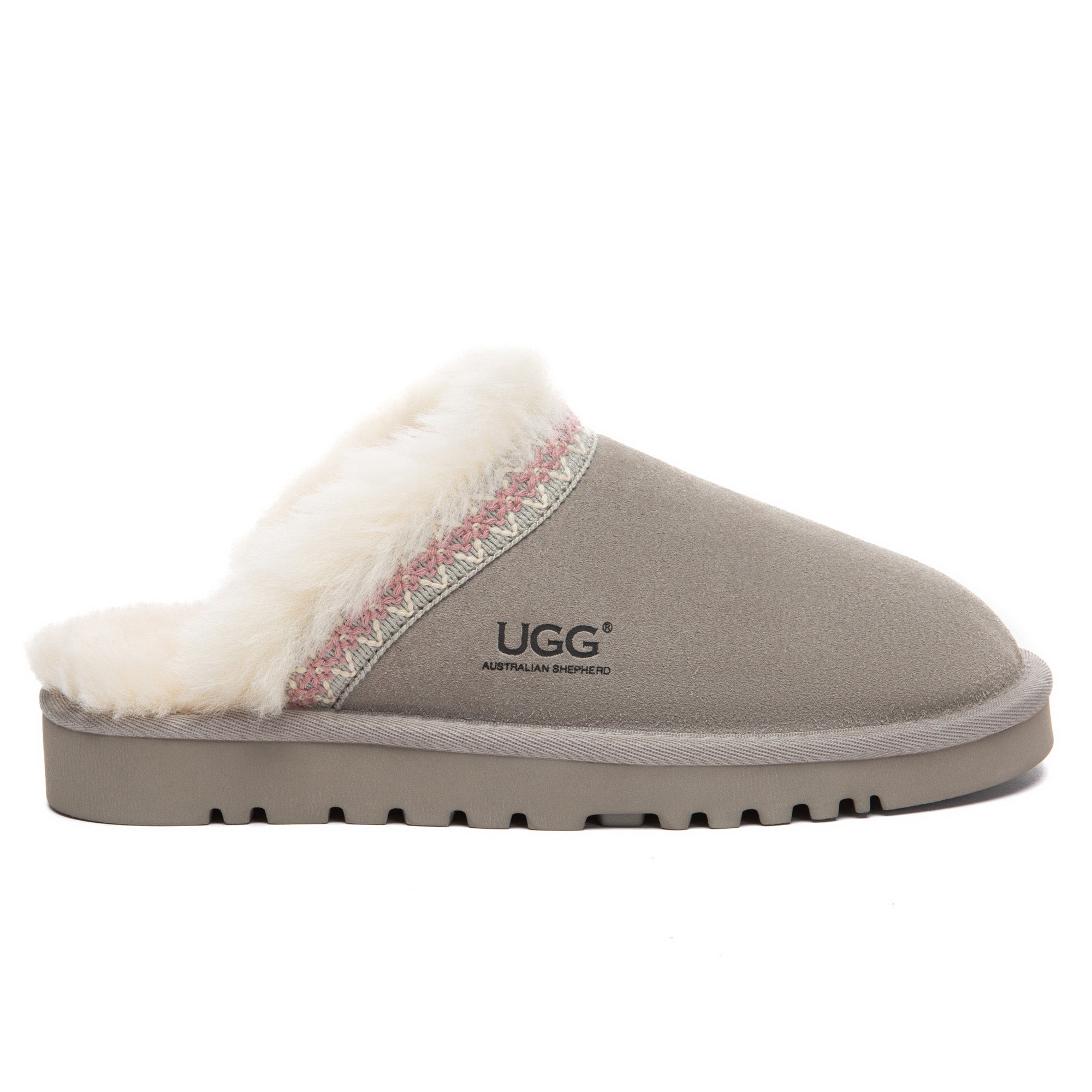 EverUgg Bohemian UGG slippers scuff with soft fur lining and woven design, comfortable slip-on footwear for cozy wear.