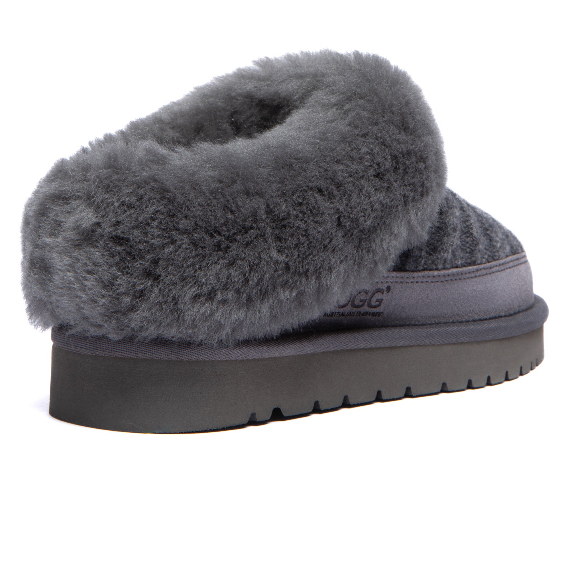 EverUgg knitted suede ankle UGG slippers with plush interior and cozy design, perfect for indoor comfort.