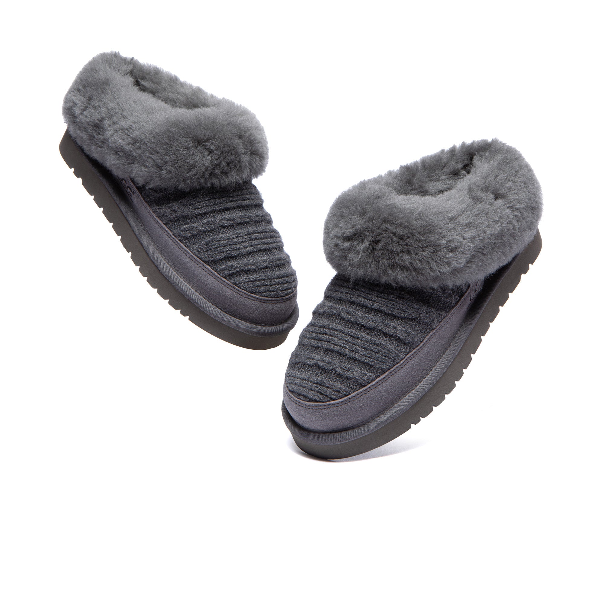 EverUgg knitted suede ankle UGG slippers featuring cozy design and soft lining, perfect for indoor comfort and stylish loungewear.