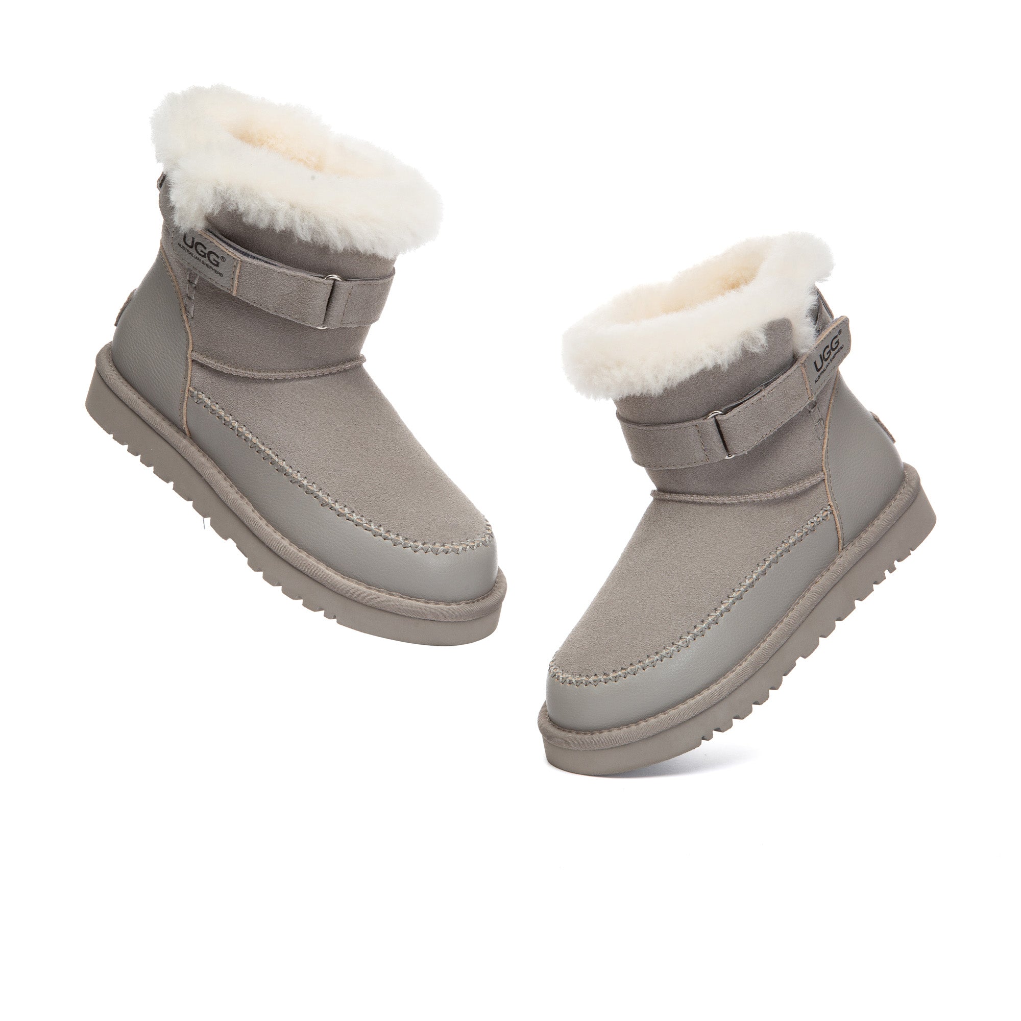 EverUgg Buckle Strap UGG Boots featuring stylish buckle accents and cozy leather construction.