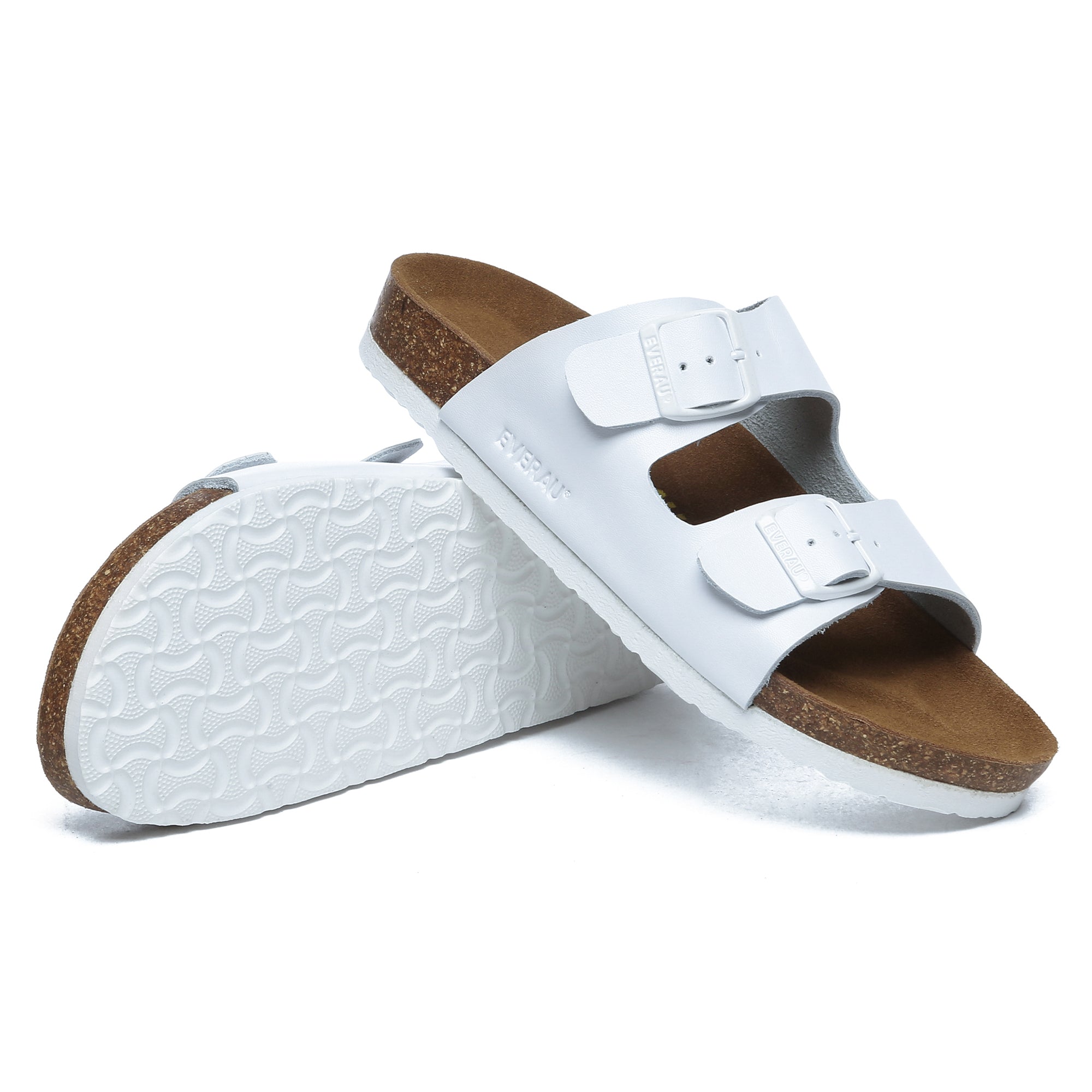 EverUgg Harper Sandals featuring tan straps and cushioned soles, displayed on a neutral background.