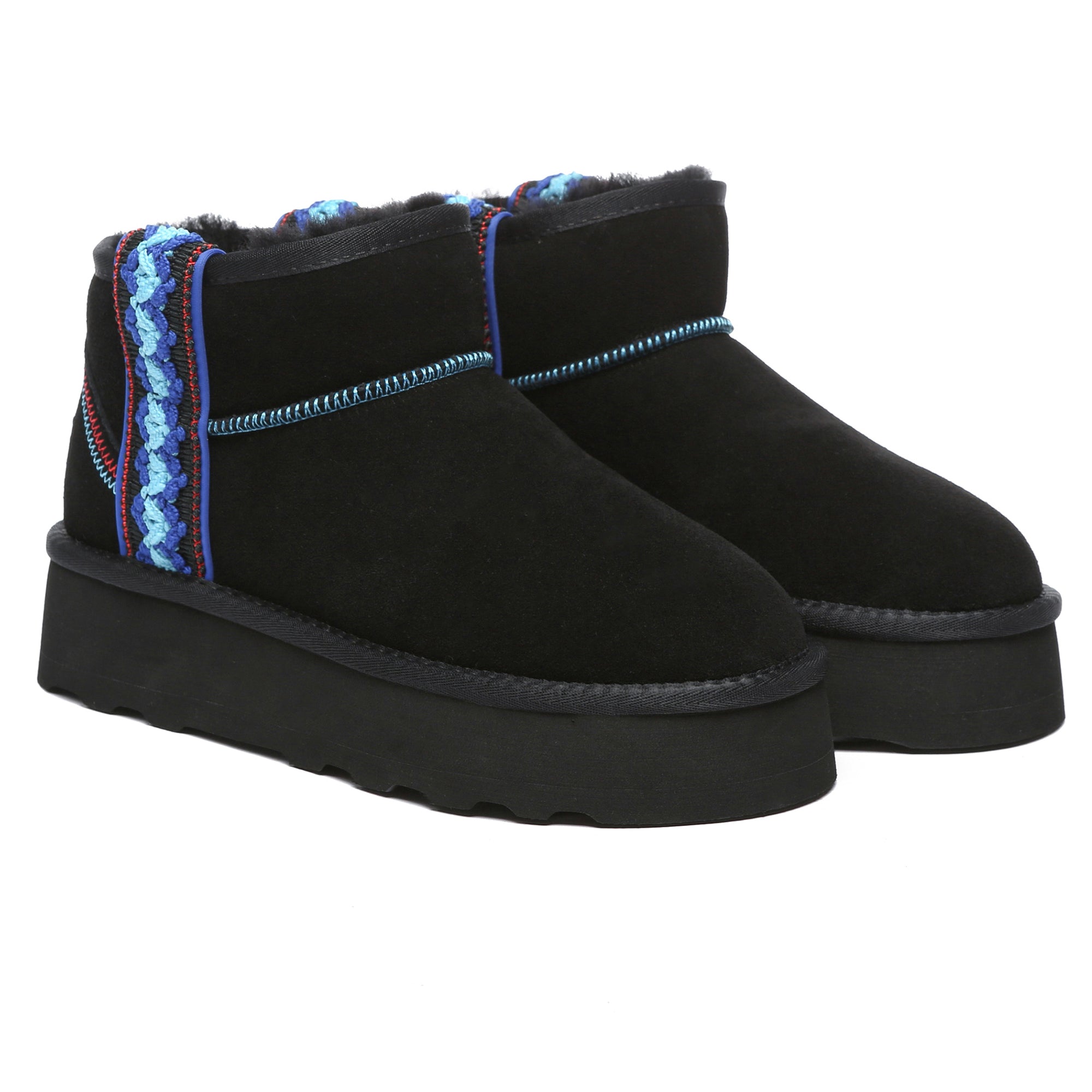 EverUgg Hazel Platform Mini UGG Boots in tan with plush fur lining and chunky sole, stylish ankle-length footwear.