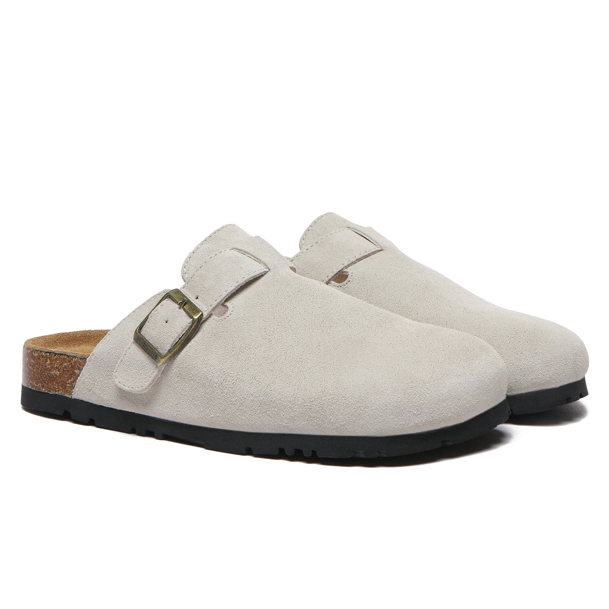 EverUgg Jason UGG Slides shoes with tan leather straps and cushioned footbed, casual slip-on footwear for comfortable wear.
