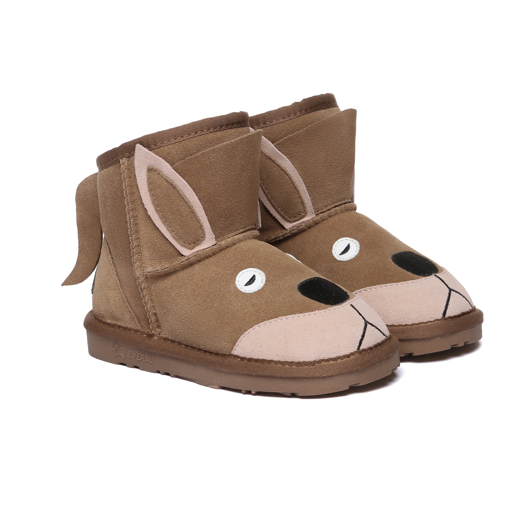 Kids' UGG boots by EverUgg featuring a cozy kangaroo-themed design and soft, plush material for warm, comfortable footwear.