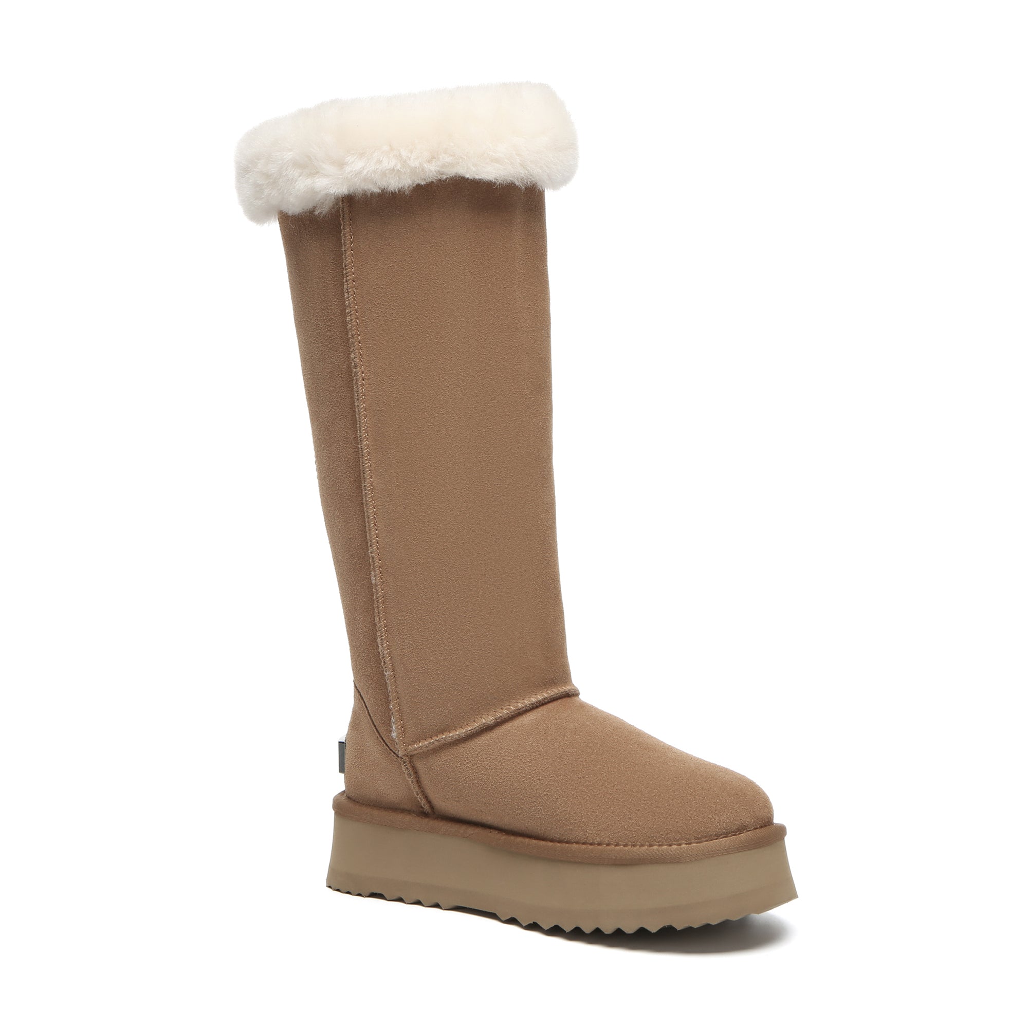 EverUgg Kaz shearling tall UGG boots for women, showcasing cozy shearling lining and stylish tall boot design.