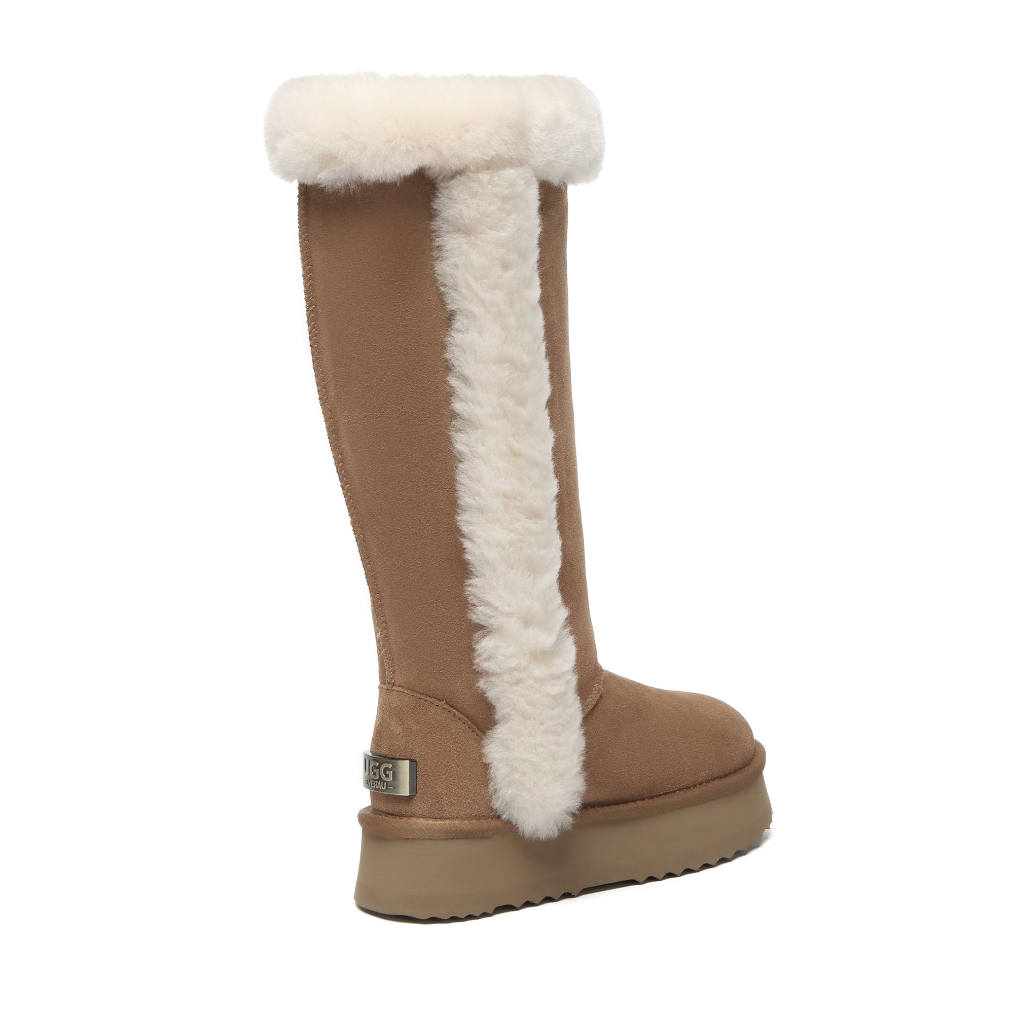 EverUgg Kaz shearling tall UGG boots for women, featuring plush shearling lining and classic tall boot design.
