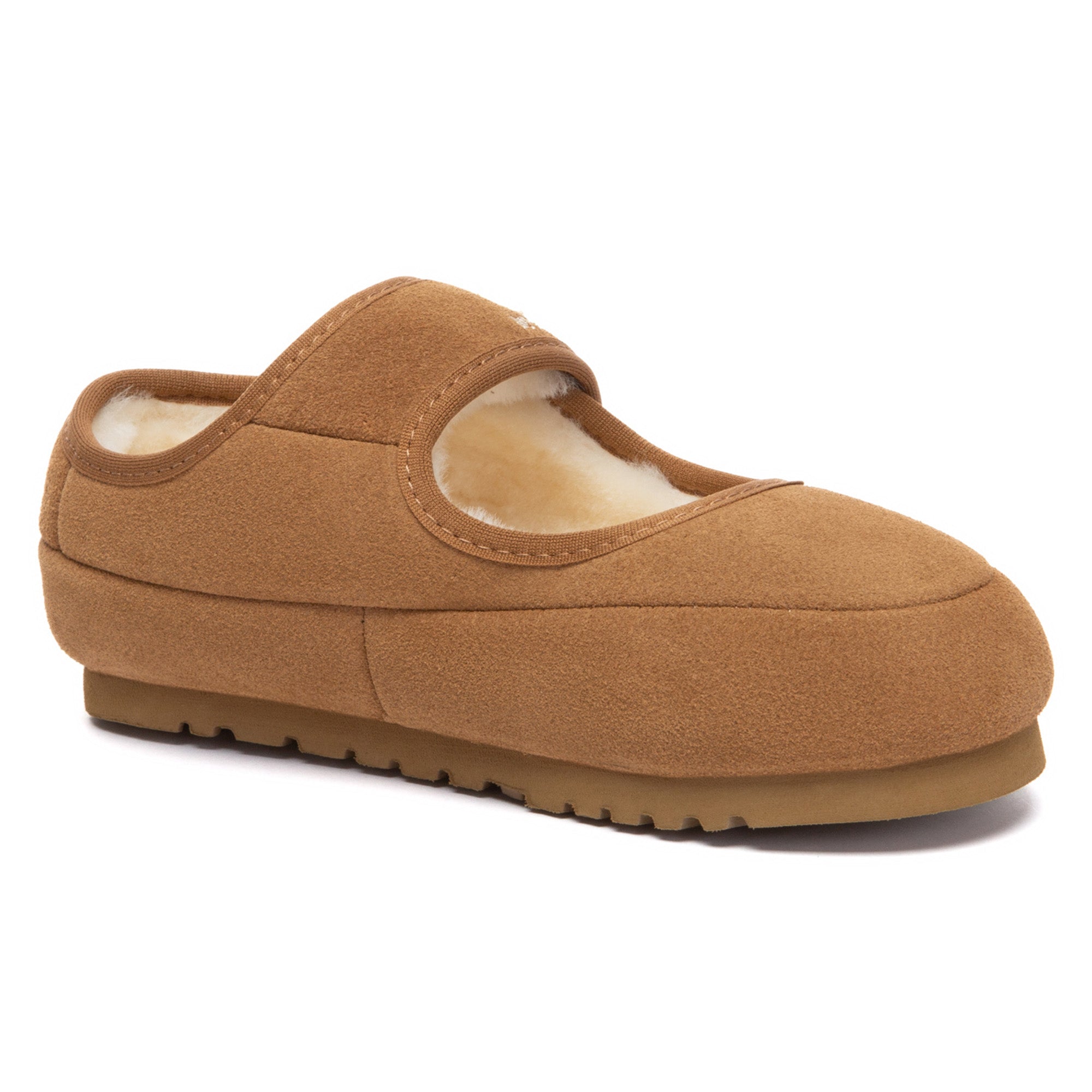 Kids adjustable strap Mary Jane UGG slippers in soft material with a classic design featuring a secure strap and cozy interior.