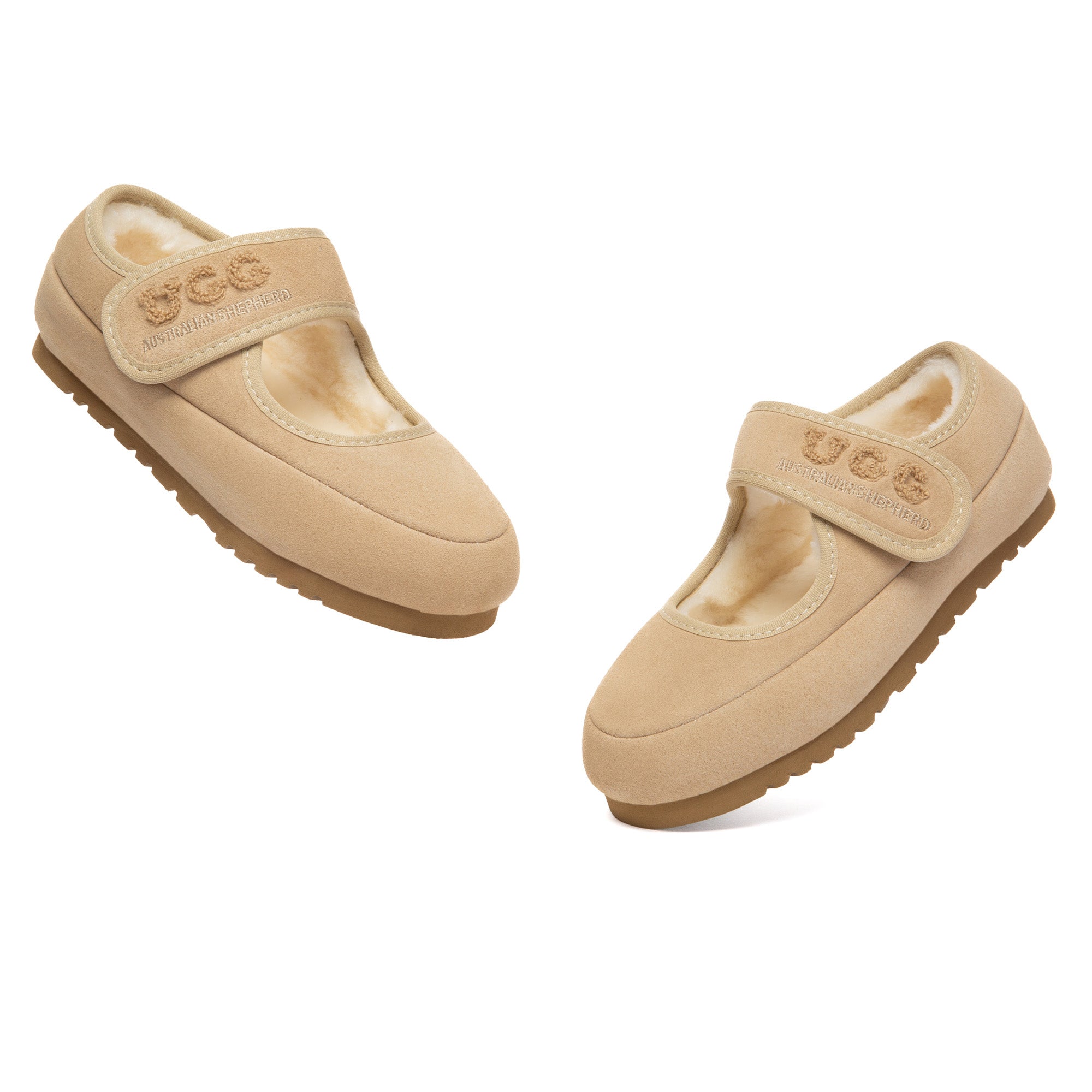Kids' adjustable strap Mary Jane slippers by EverUgg featuring soft material and classic design with a rounded toe.