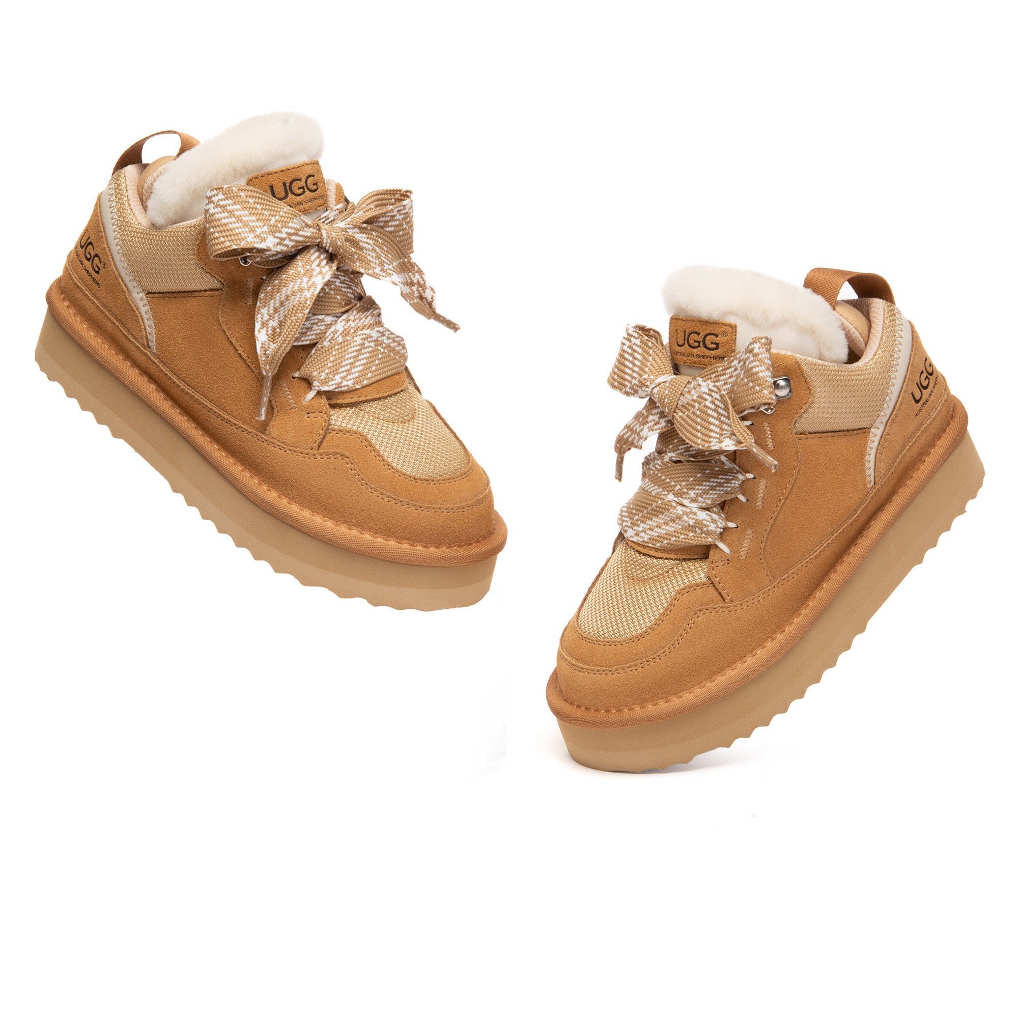 Kids EverUgg Parker Lace-Up Boots with platform, featuring durable design and stylish appearance, perfect for children.