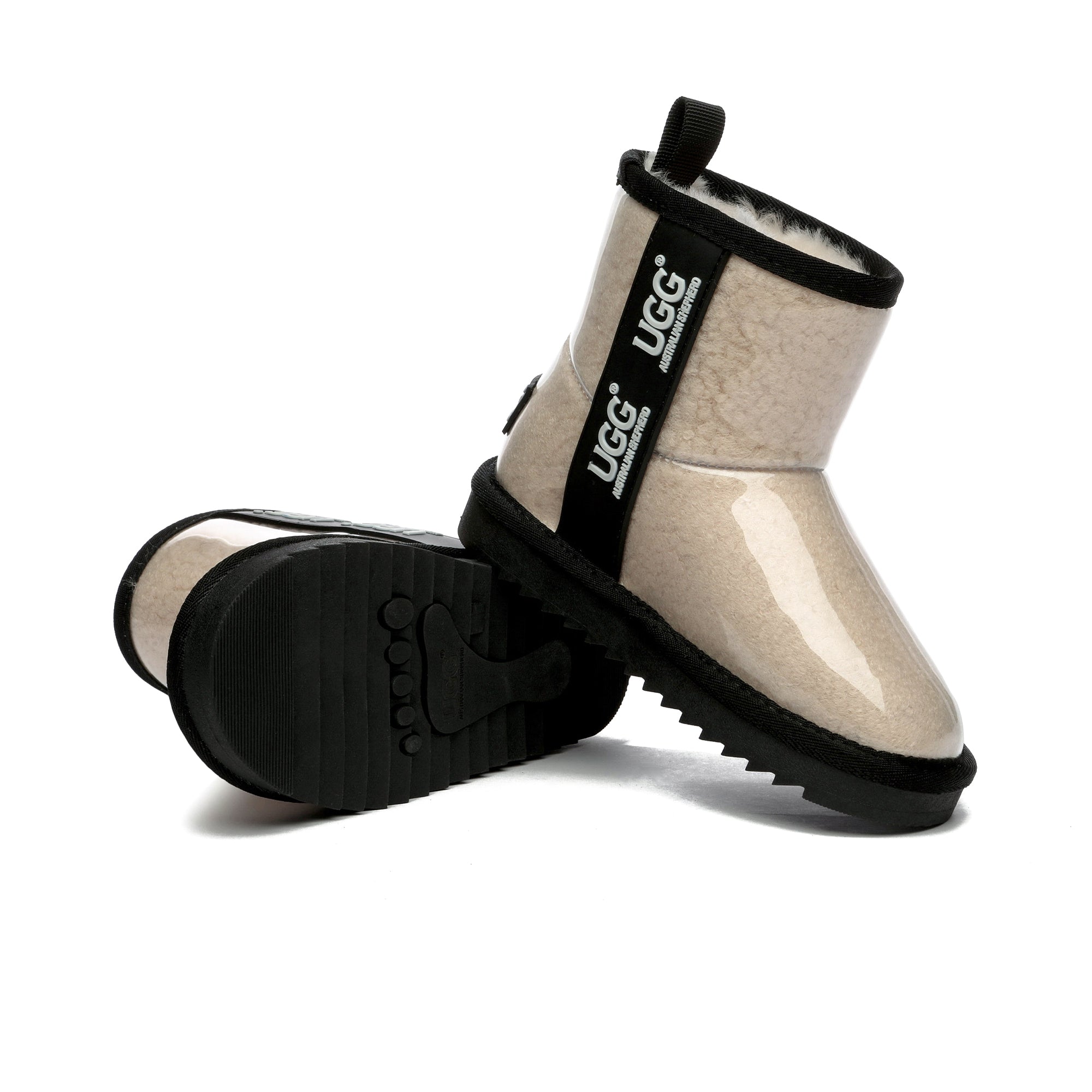 Kids waterproof UGG boots by EverUgg featuring soft shearling lining and durable waterproof leather for winter wear.