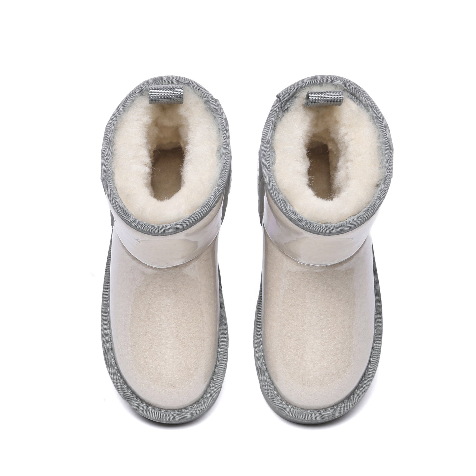 Kids waterproof UGG boots by EverUgg in cream grey, featuring cozy insulation and durable waterproof material.