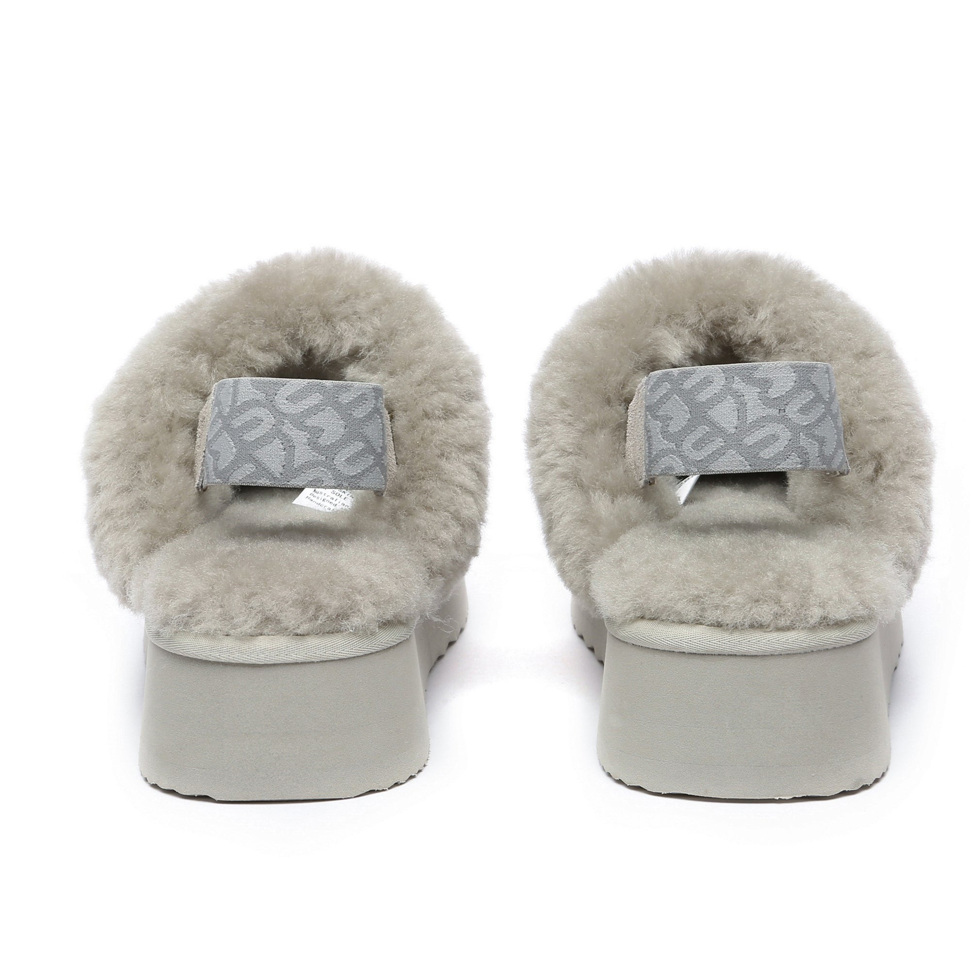 EverUgg Kirra Platform UGG slippers in goat grey, featuring a cozy platform sole and soft, plush interior for comfortable wear.