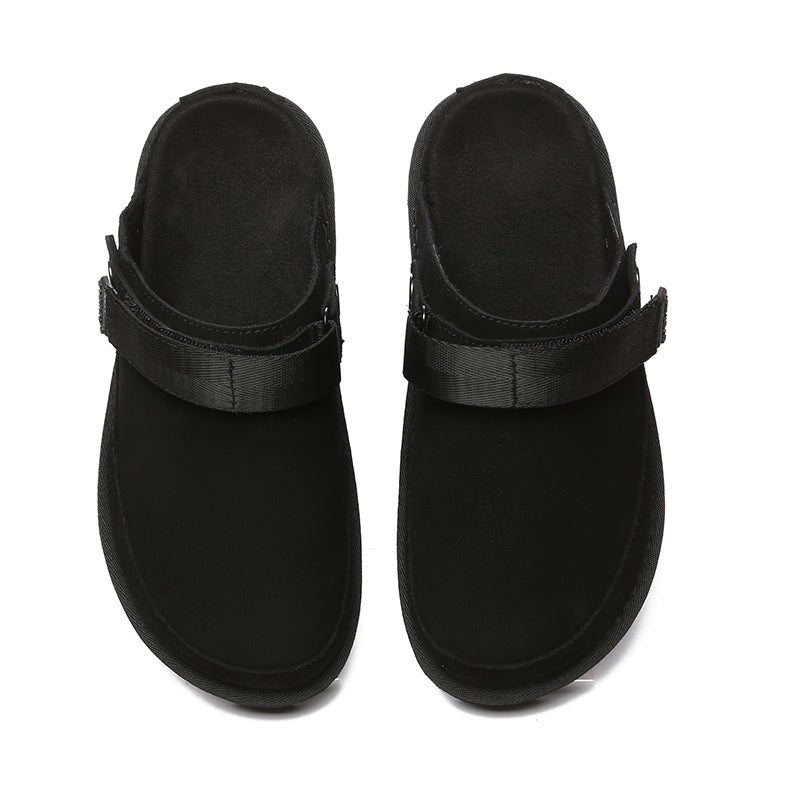 Black Kylee UGG slippers by EverUgg, cozy slip-on footwear with plush lining and casual style, shown on a flat surface