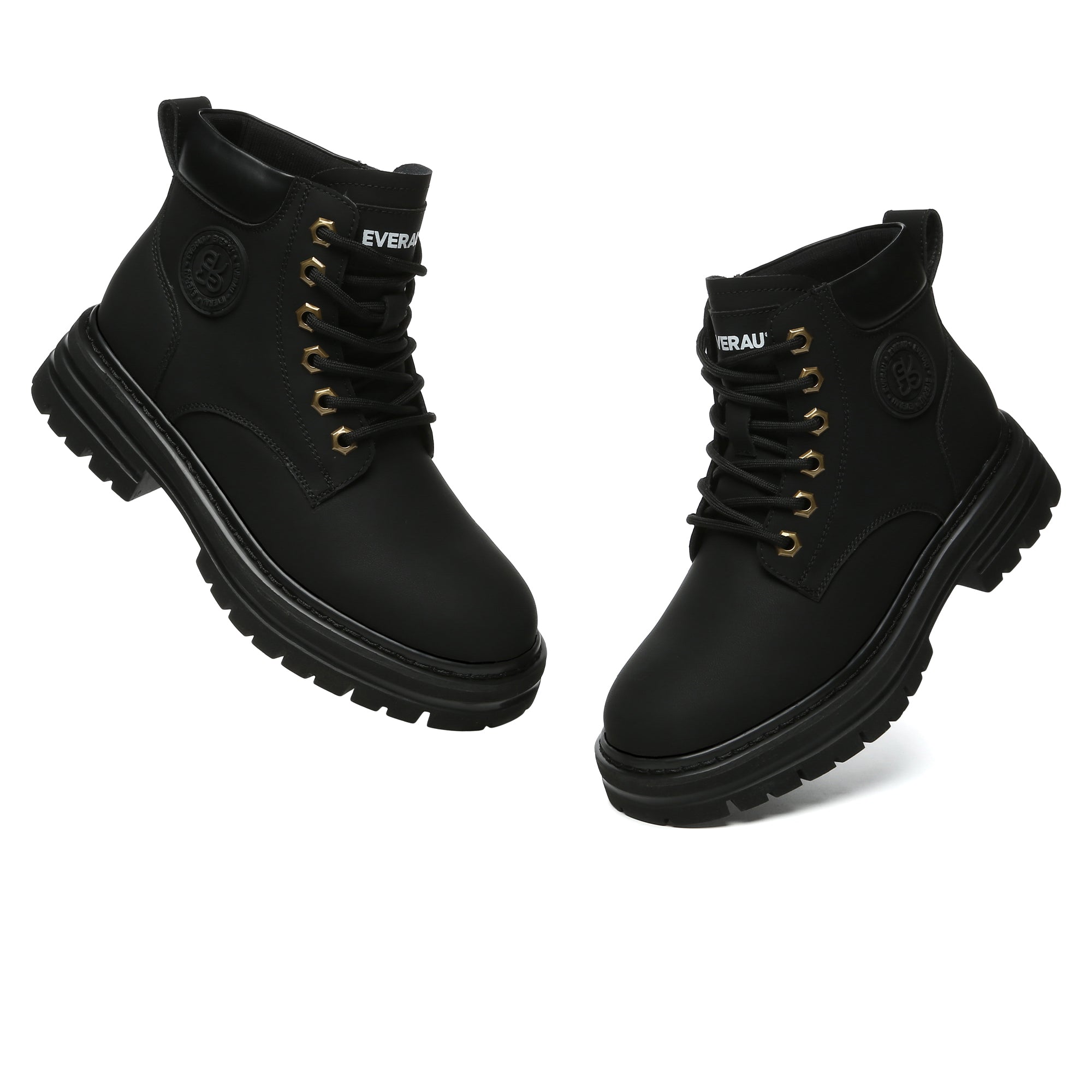 Leather high top Timber boots for women by EverUgg, featuring a stylish design and sturdy rubber soles.