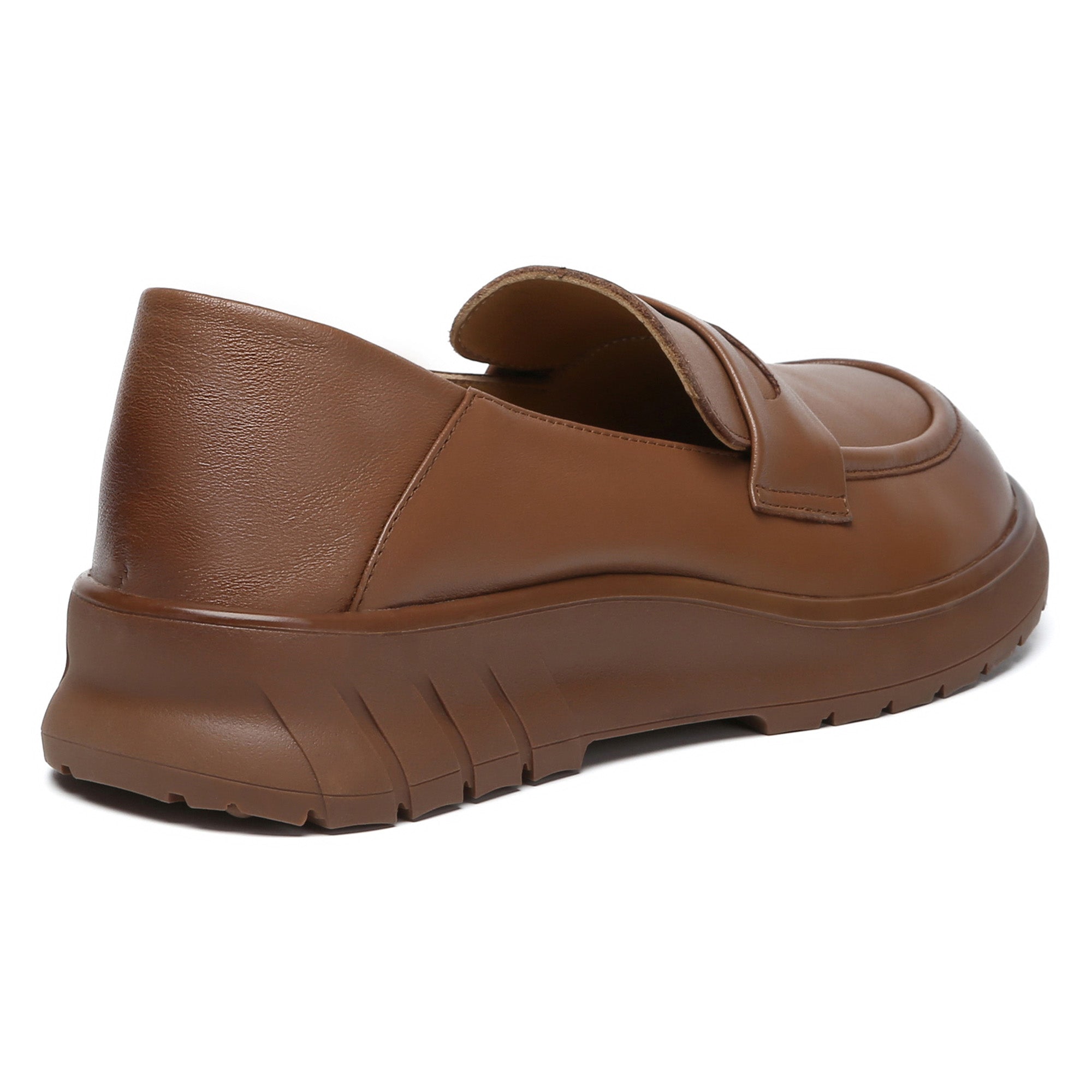 EverUgg leather slip-on loafer showing a sleek, black leather design with a smooth finish and classic loafer silhouette.