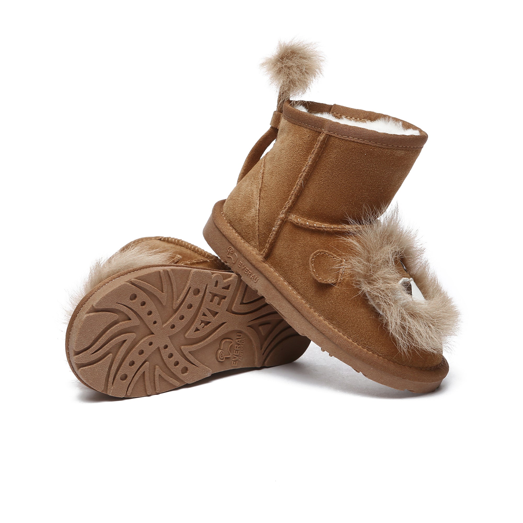 Kids Lion UGG Boots by EverUgg featuring soft plush lining and durable suede exterior, designed for comfort and warmth.