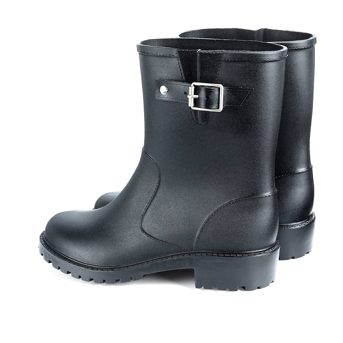 AllSlides Logan Buckled Strap waterproof short gumboots with buckle straps, suitable for rainy weather and outdoor wear.