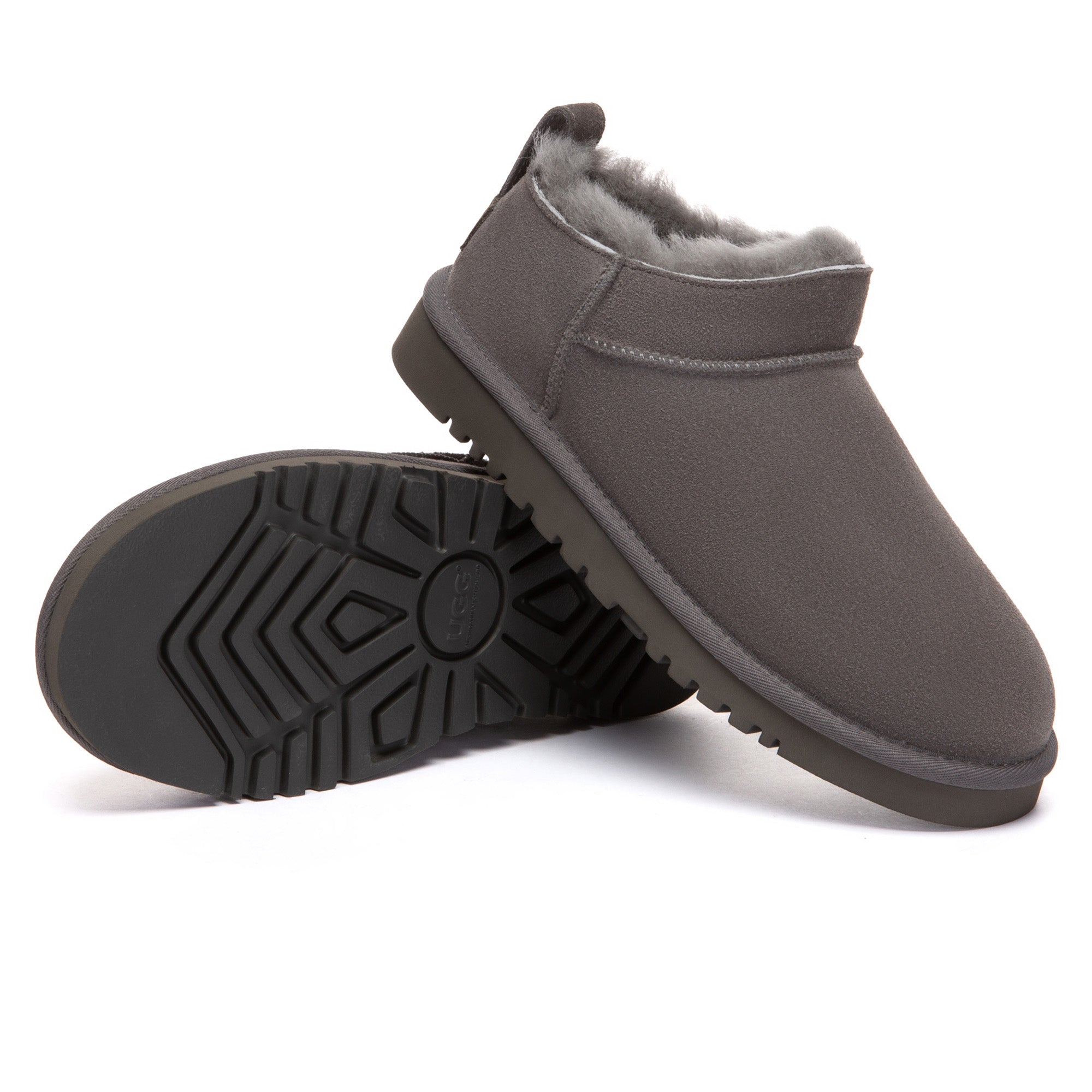 EverUgg Lune Nano Ankle Classic UGG Boots in neutral color, showing the cozy sheepskin lining and stylish ankle design.