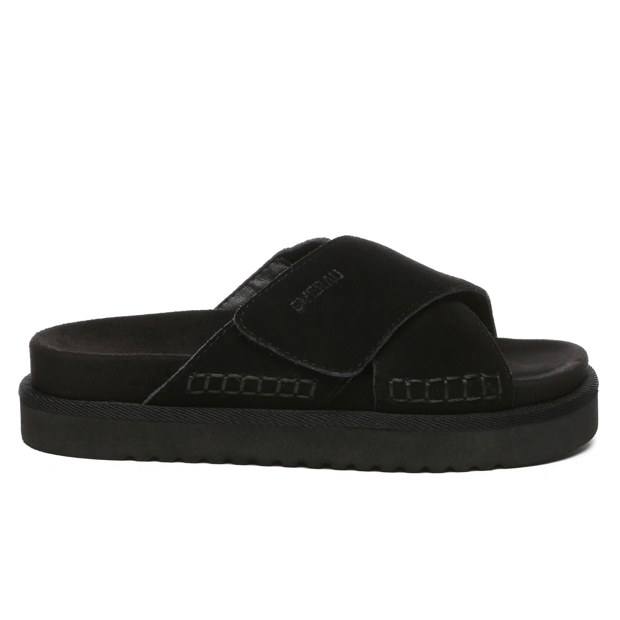 EverUgg Lyla Cross slip-on slides for women, comfortable slippers with crossed strap design, ideal for casual wear.