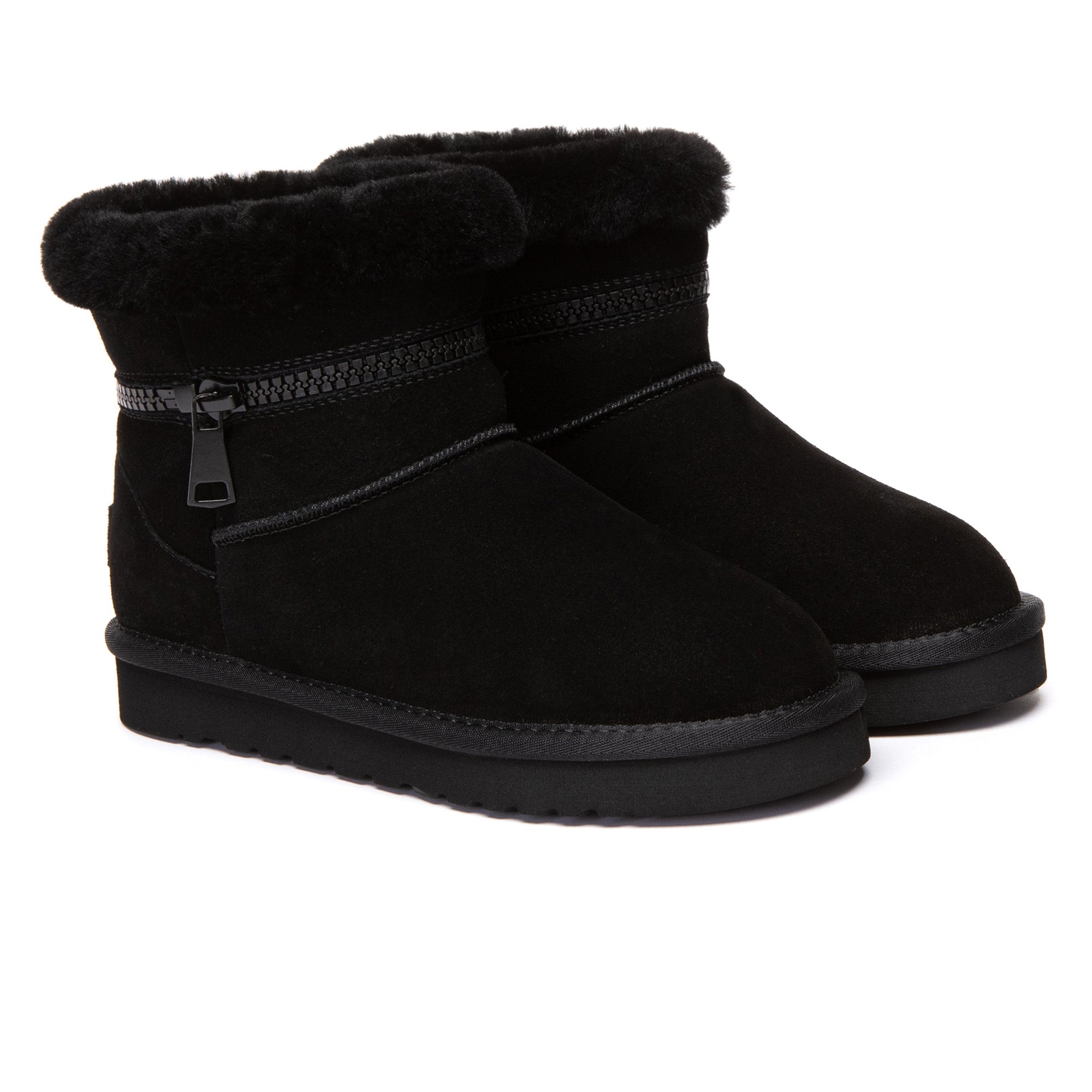 EverUgg Lynn Zip Mini ankle UGG boots for women featuring a stylish design and zipper closure, perfect for casual wear.