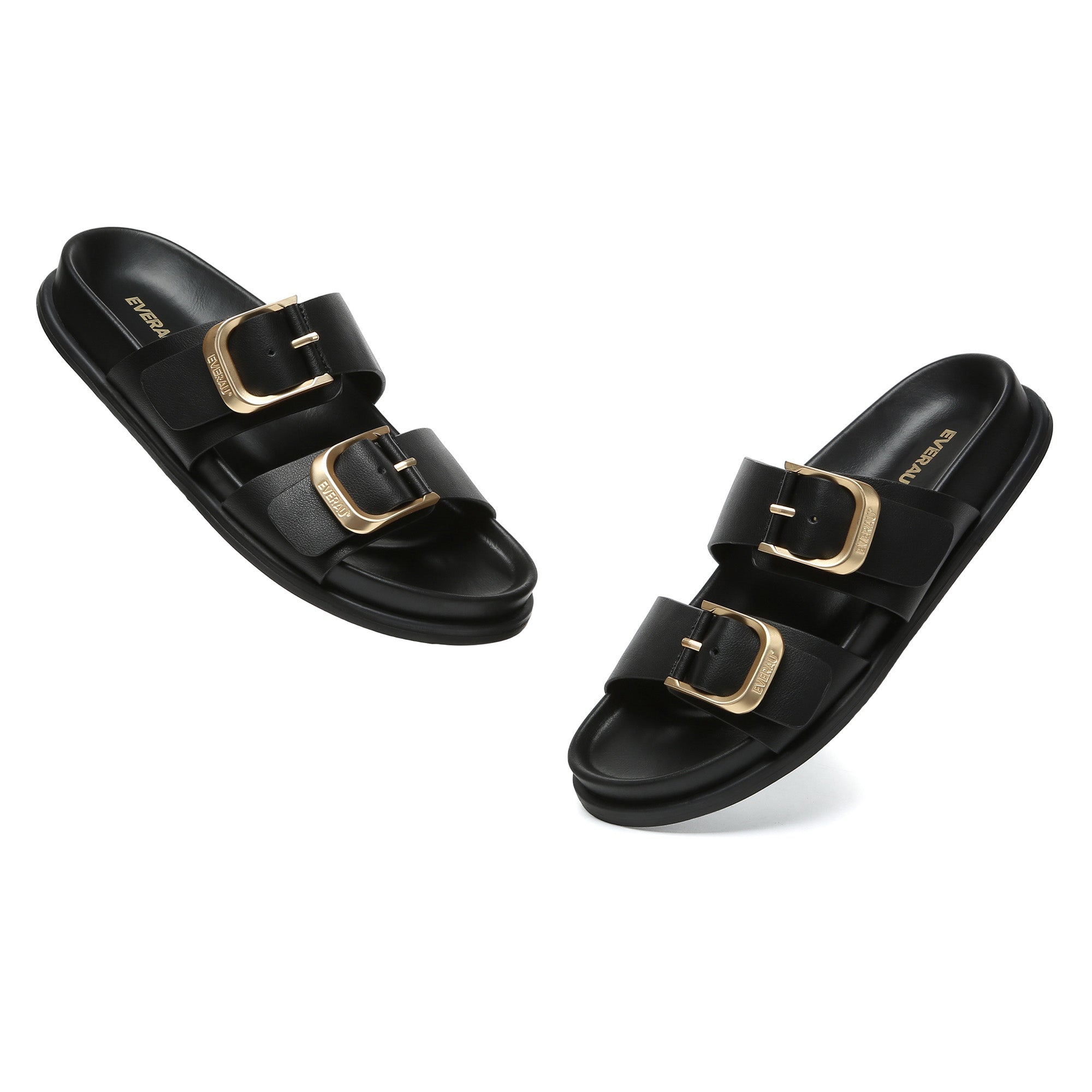 EverUgg Manisha Buckle Leather Sandals with adjustable strap and open toe design.