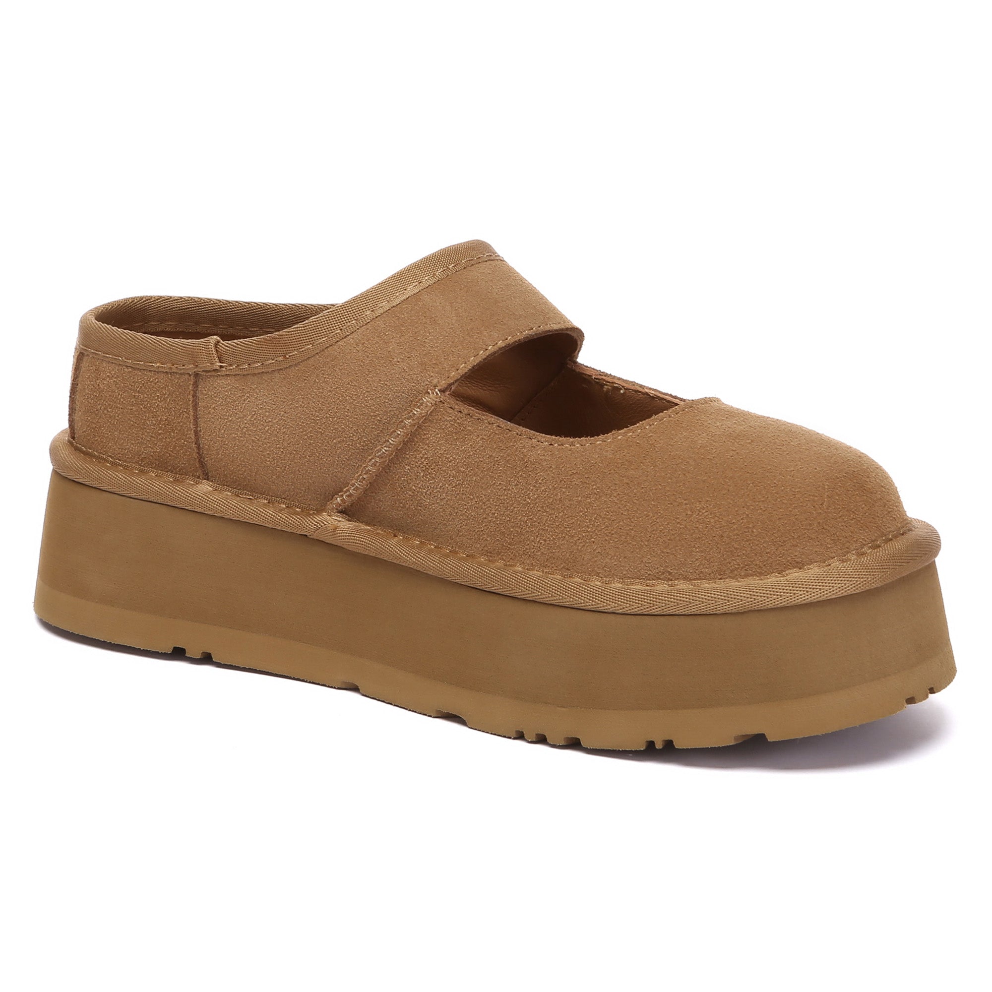 EverUgg Mary Jane platform slippers featuring a stylish design with chunky soles and classic strap detail.
