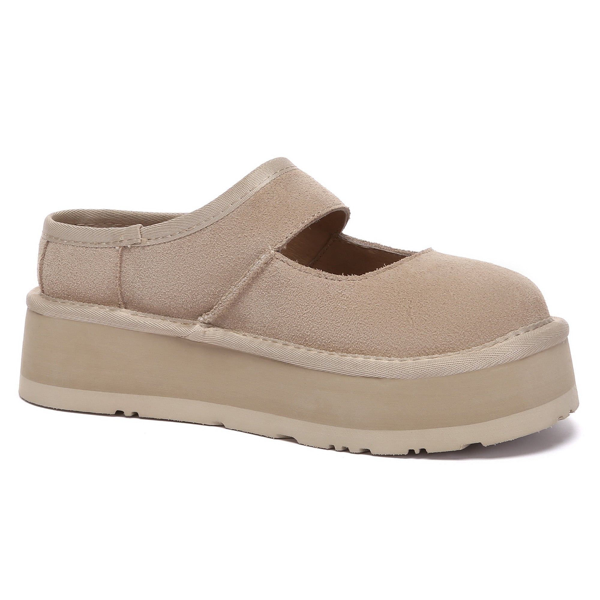 EverUgg Mary Jane platform slippers with cushioned insoles and stylish design, shown in a cozy indoor setting.