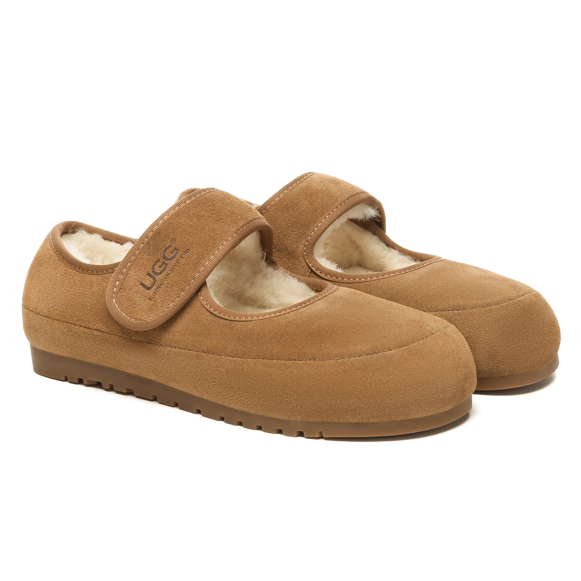 EverUgg Mary Jane strap loafer slippers for women, stylish UGG shoes with a classic design and comfortable slip-on fit.