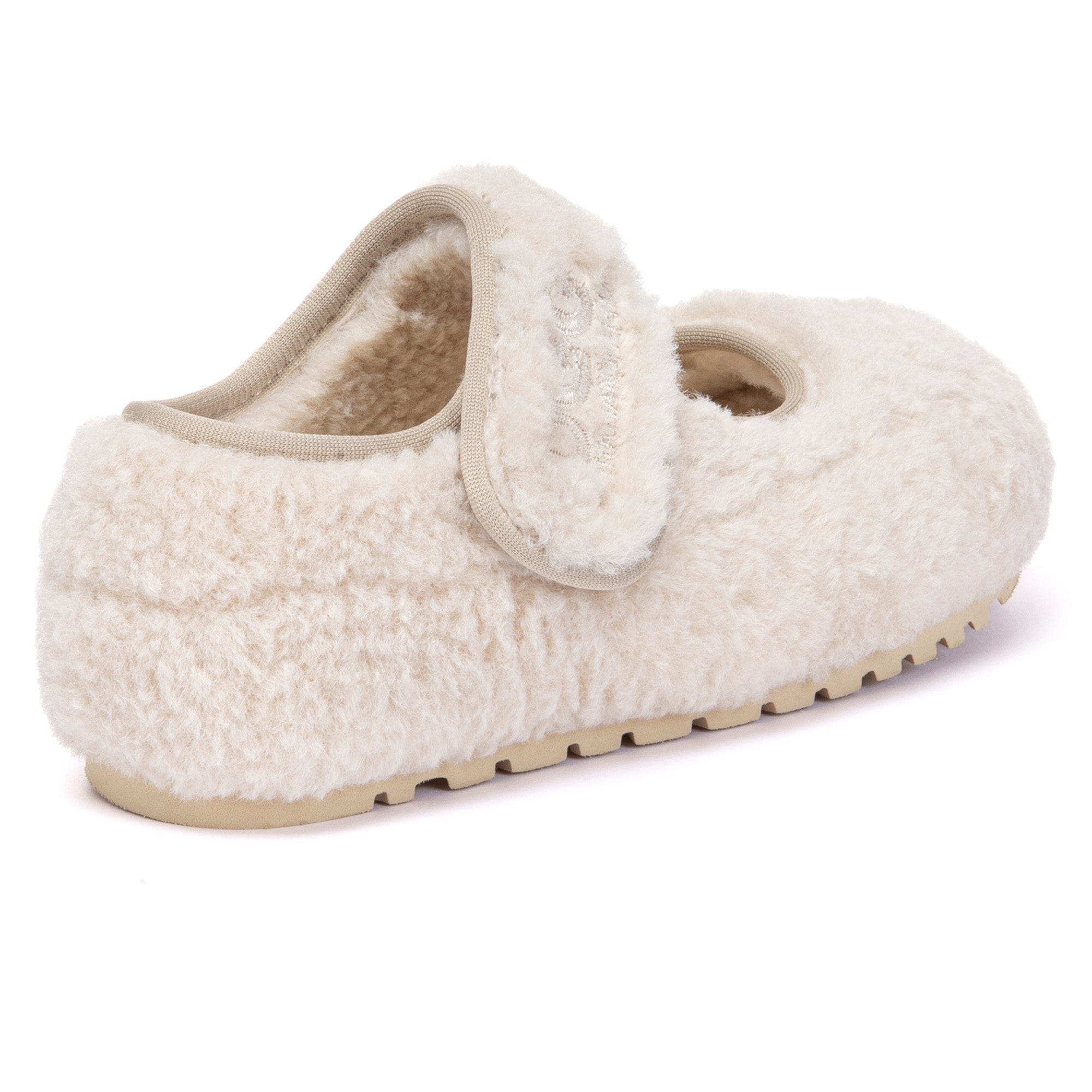 Kids Mary Jane TeddyCozy UGG slippers by EverUgg featuring soft plush material and a classic slip-on design for comfort.