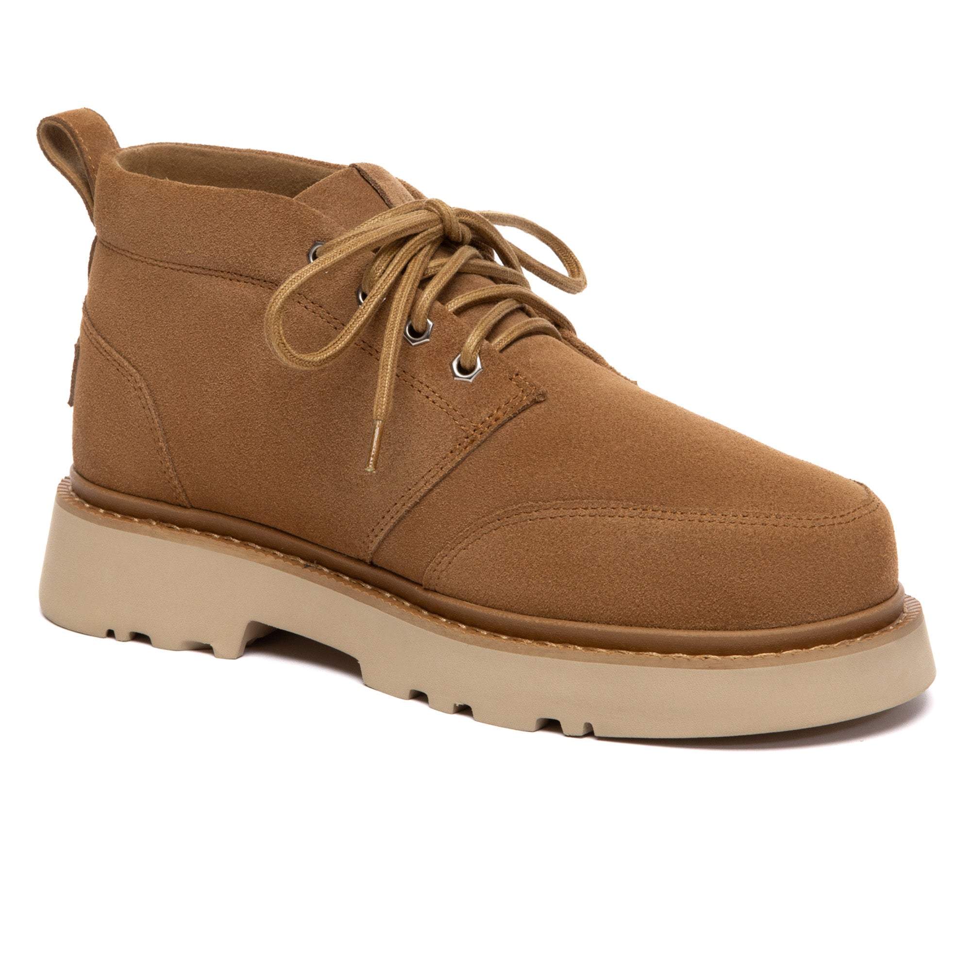 Men's casual lace-up ankle UGG chukka boots by EverUgg, featuring suede material and rugged sole for everyday wear.