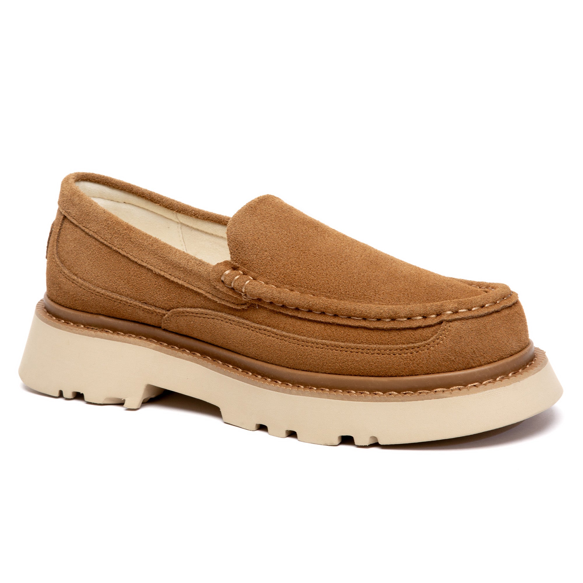 Men's casual EverUgg loafers, flat slip-on shoes with suede uppers and comfortable soles, suitable for everyday wear.