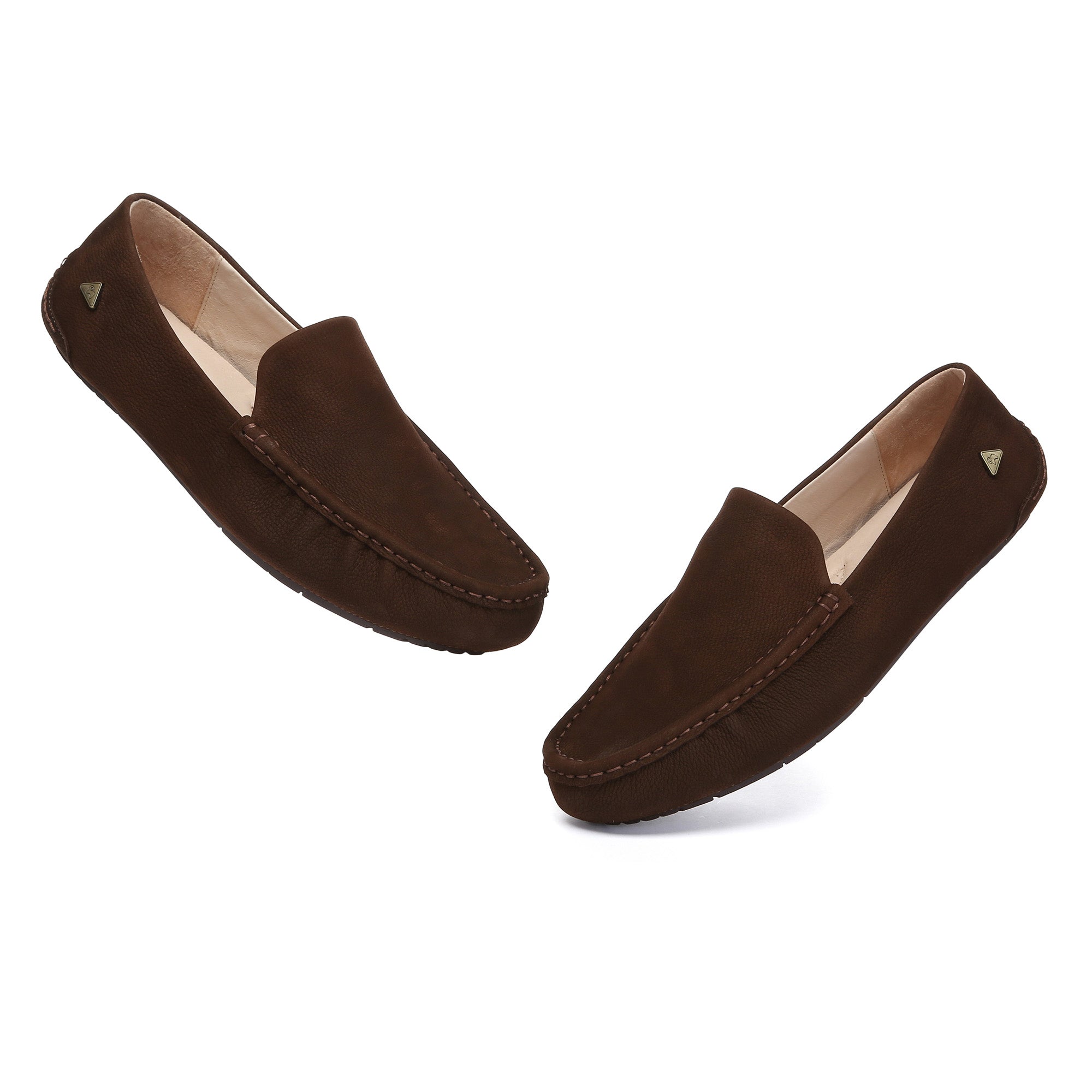 Men's EverUgg casual slip-on moccasin loafers with a smooth leather finish and comfortable flat sole.
