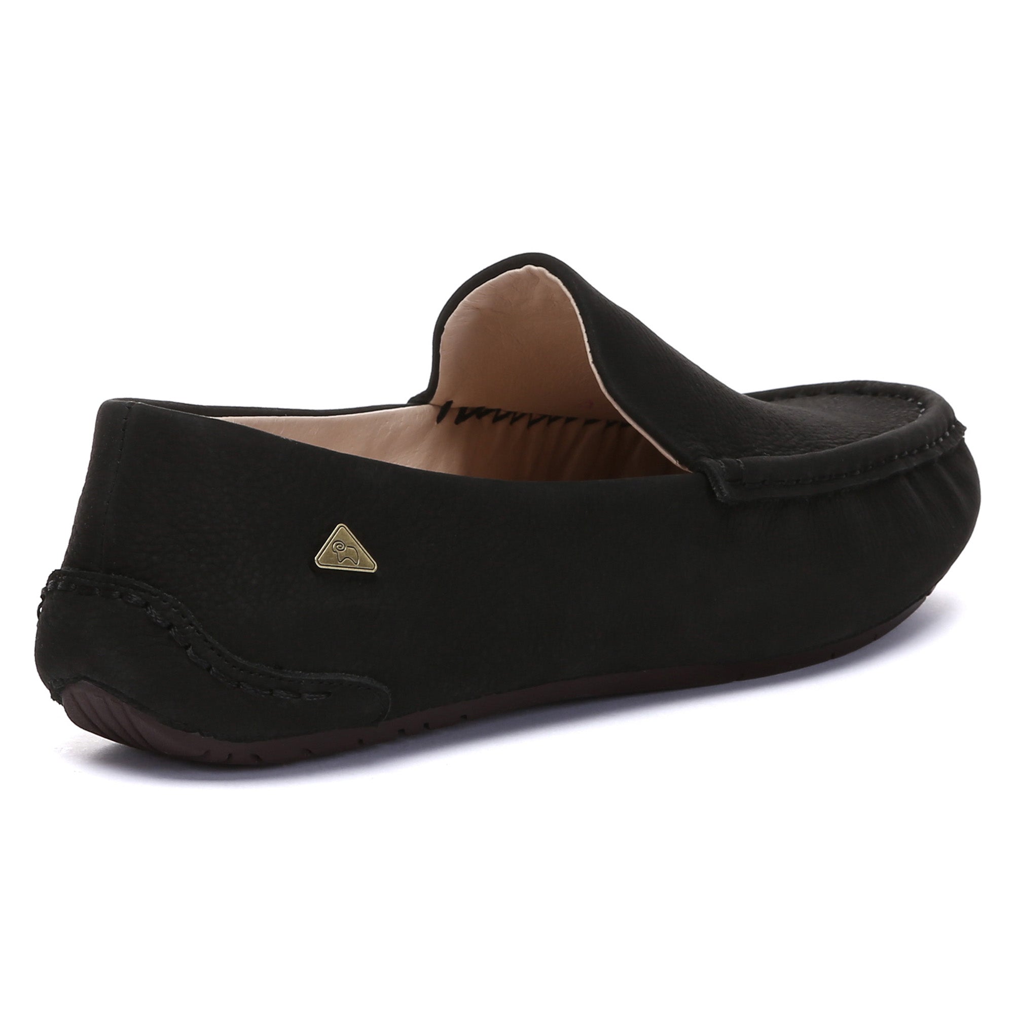 EverUgg men's casual slip-on moccasin loafers in tan leather, featuring a rounded toe and comfortable flat sole.