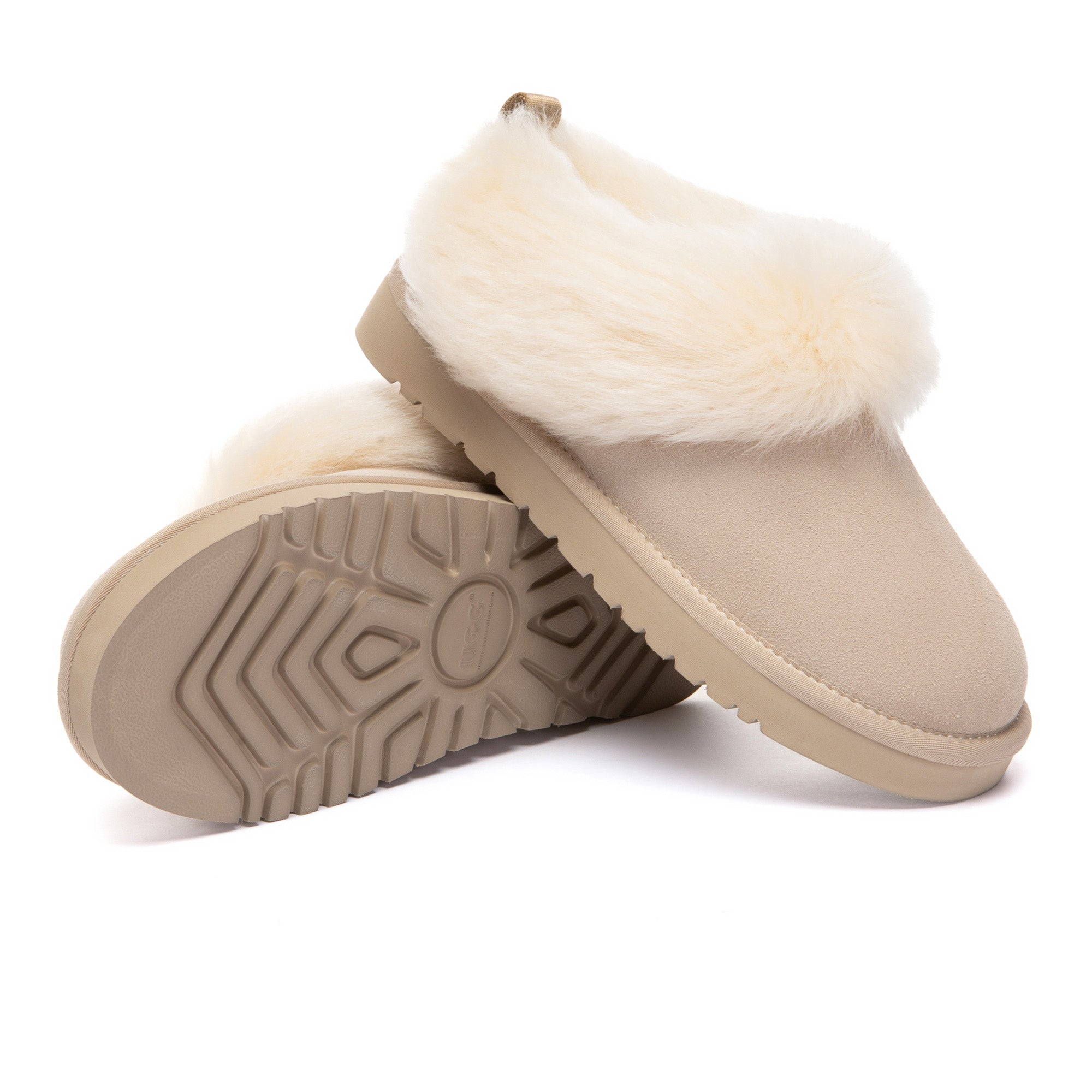 EverUgg Mia Plush Ankle Slippers featuring soft, cozy fabric and a comfortable ankle fit for indoor wear.